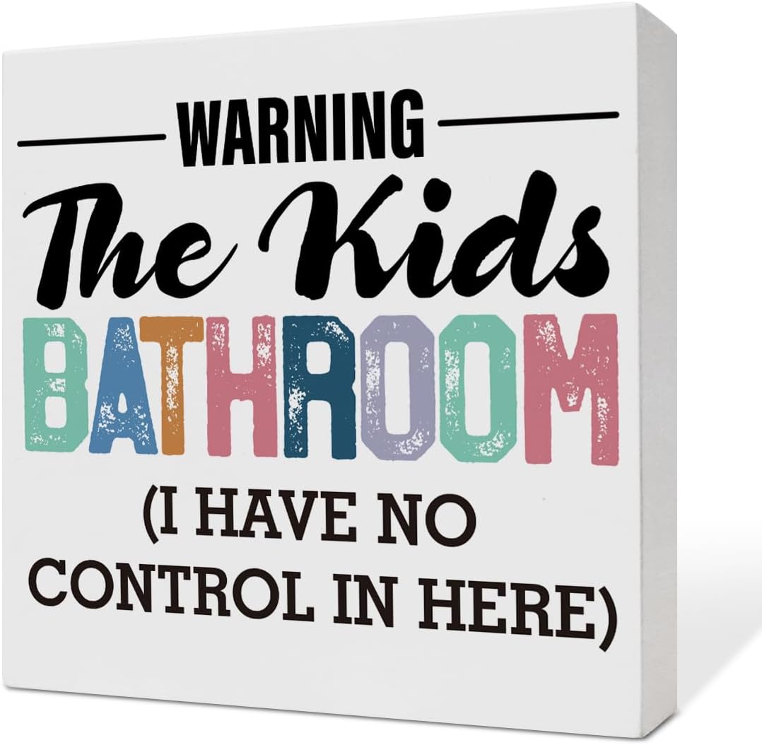 Perfect Kids Bathroom Sign Decor for Boys Girls