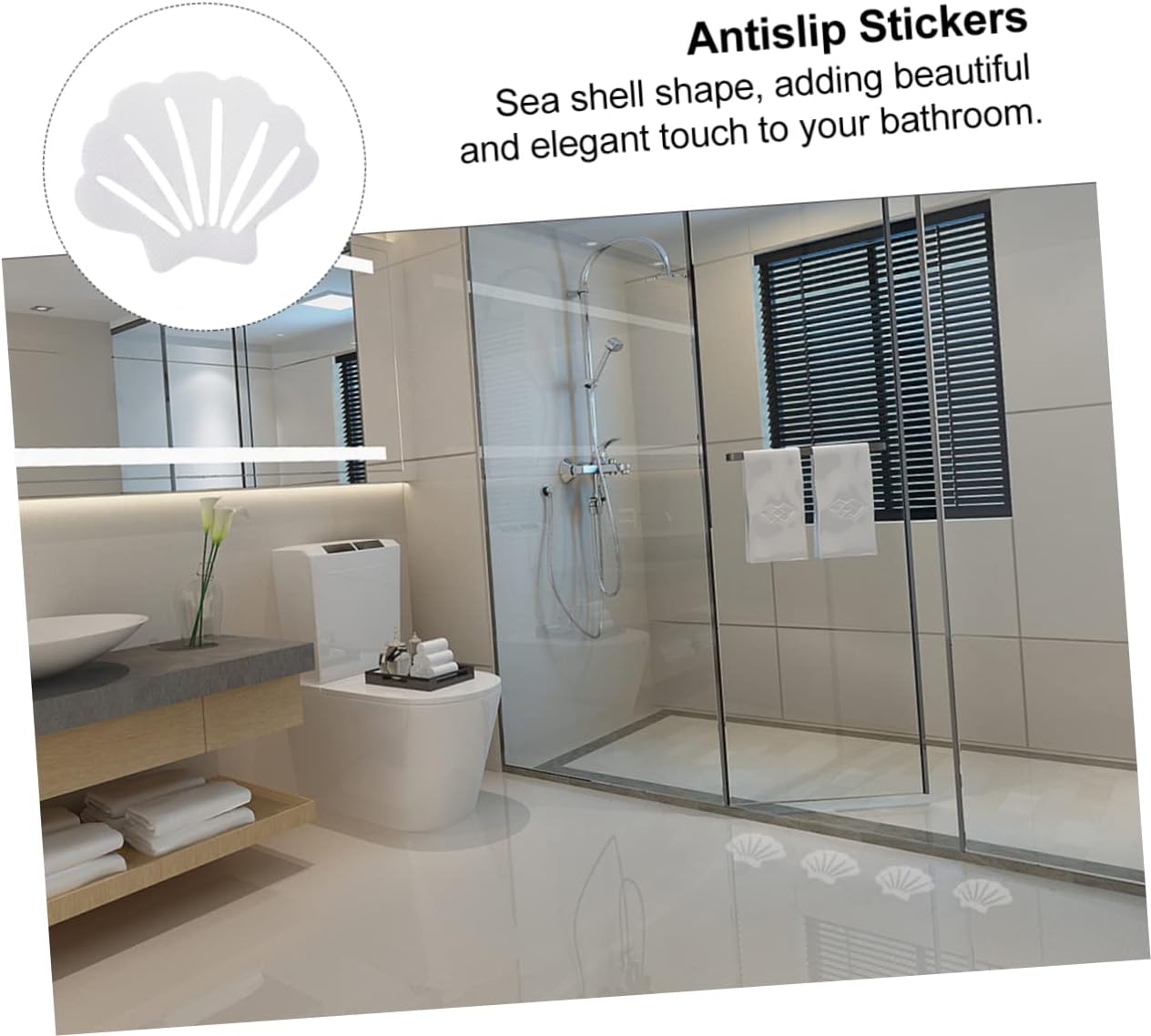 12-Piece Sea Shell Bathroom Safety Sticker Set