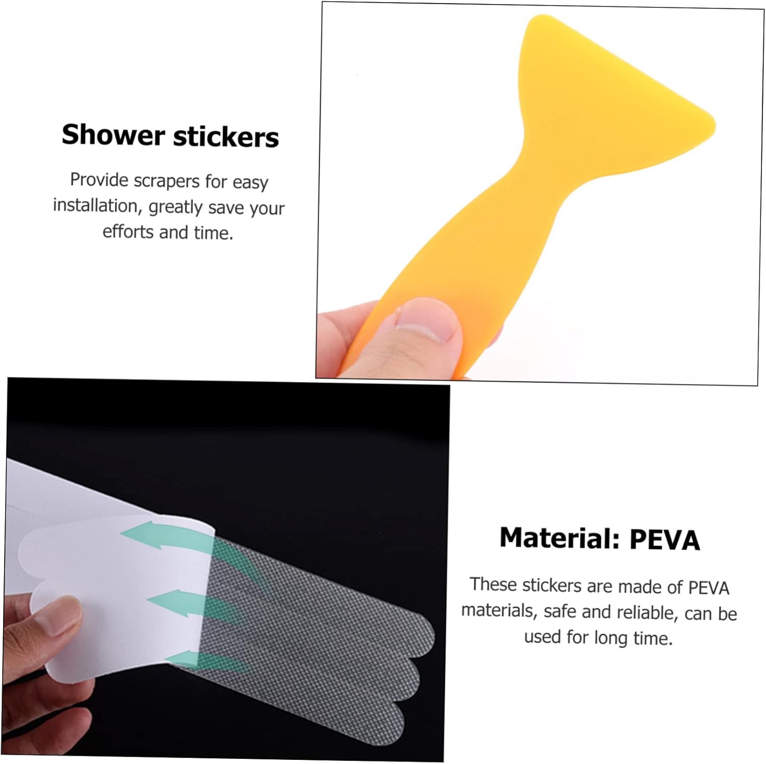 LIFKICH Bath Tub Stickers 6pcs Anti-Slip Clear Decals