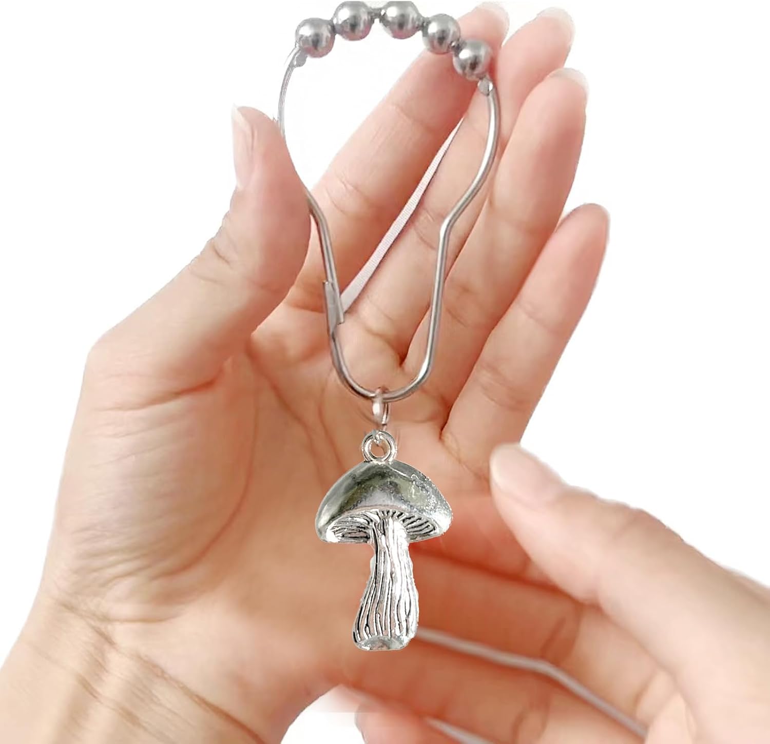 Mushroom Shower Curtain Hooks Boho Retro Cute Design