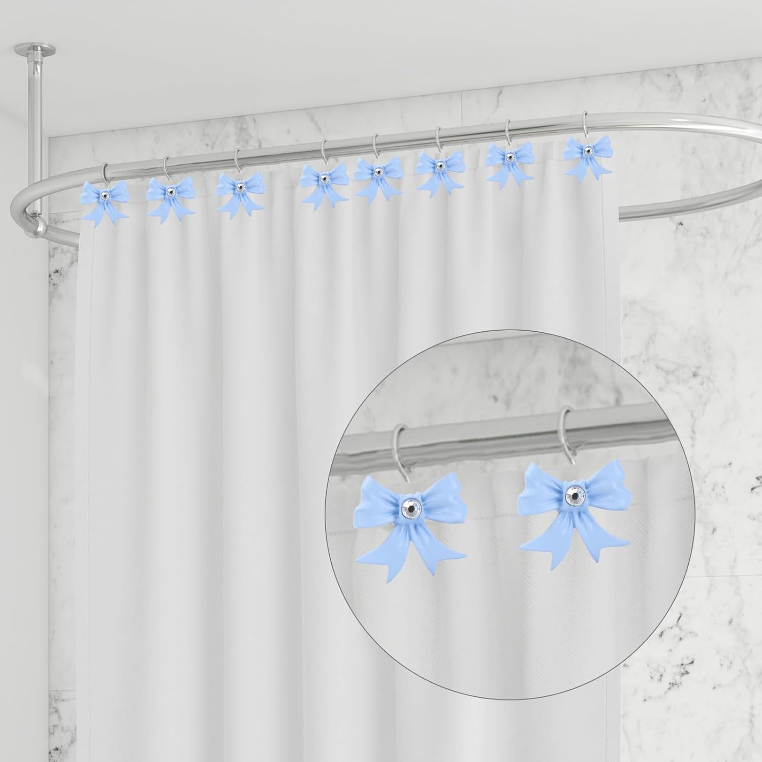 Cute Bow Knot Shower Curtain Hooks