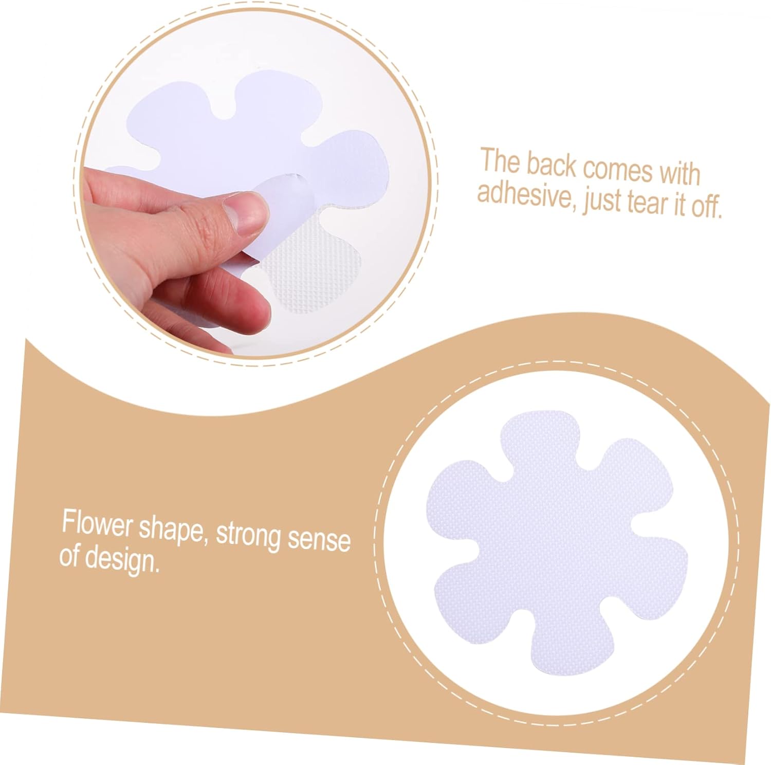 LIFKICH Non-Slip Bathroom Stickers 20pcs Peva Flower Bathtub Decals