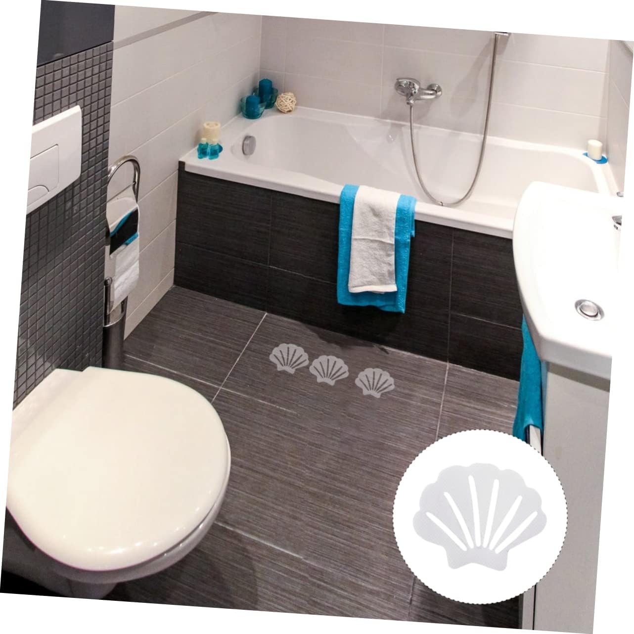 LIFKOME - 12pcs Anti-Slip Bath Stickers for Bathtubs Showers