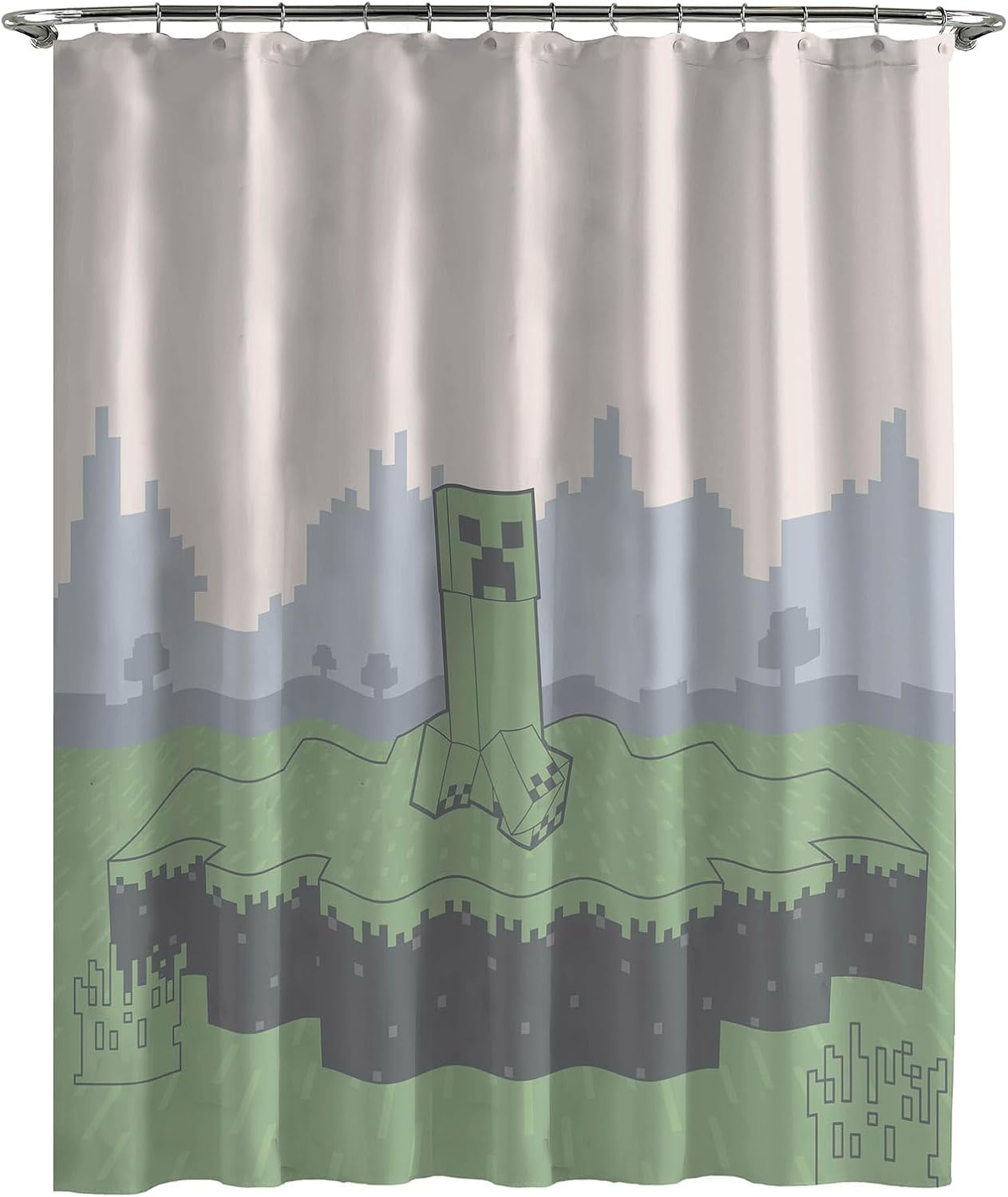 Jay Franco Minecraft Creeper Shower Curtain - 70x72 Inch