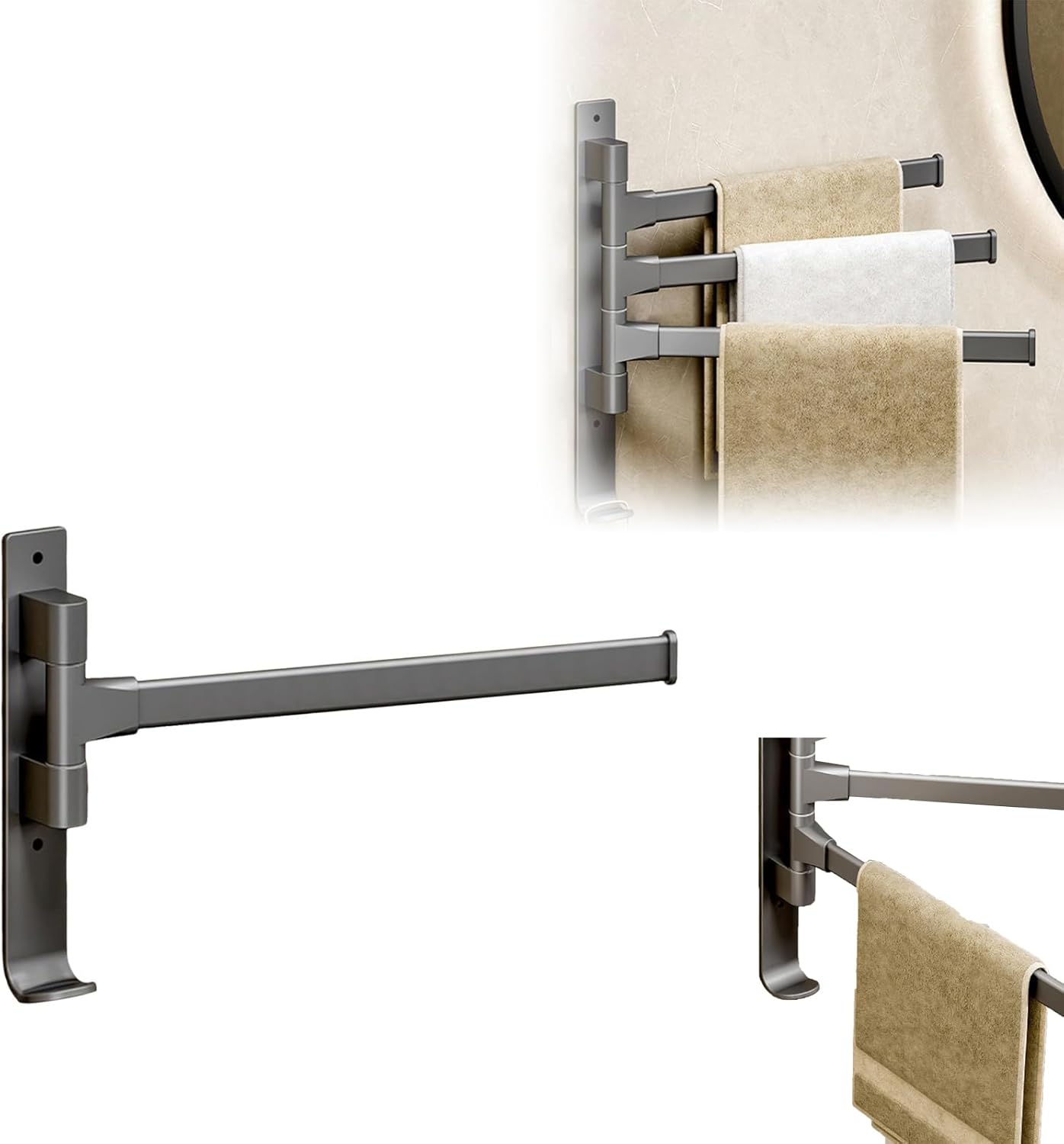 4-Arm Swivel Towel Rack