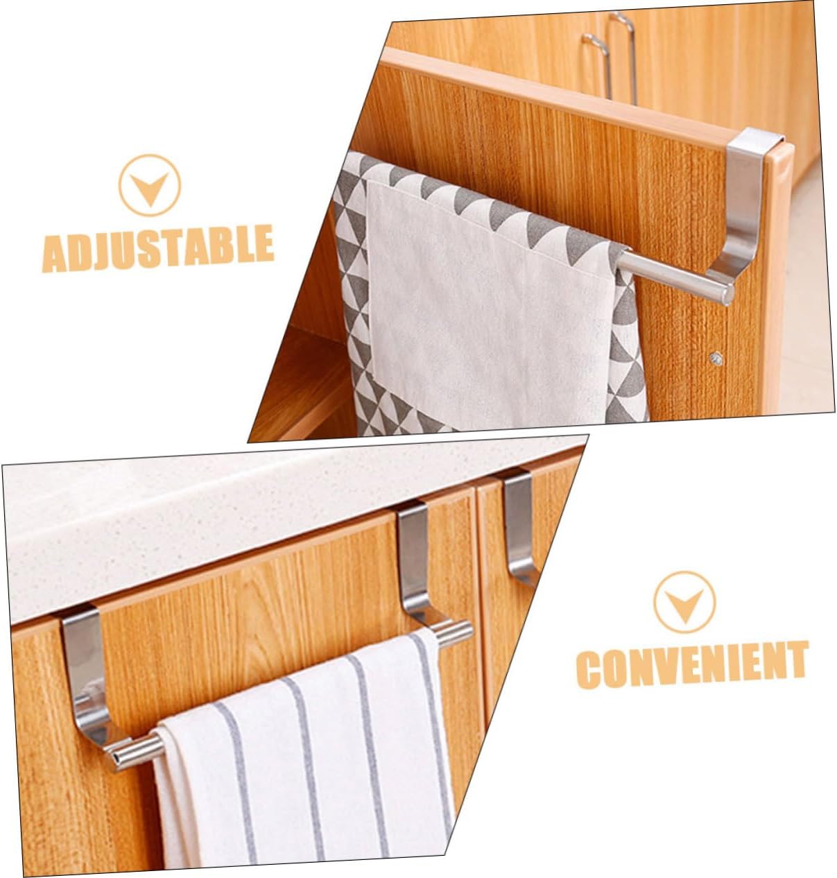 Stainless Steel Space-Saving Towel Rack for Bathroom Kitchen
