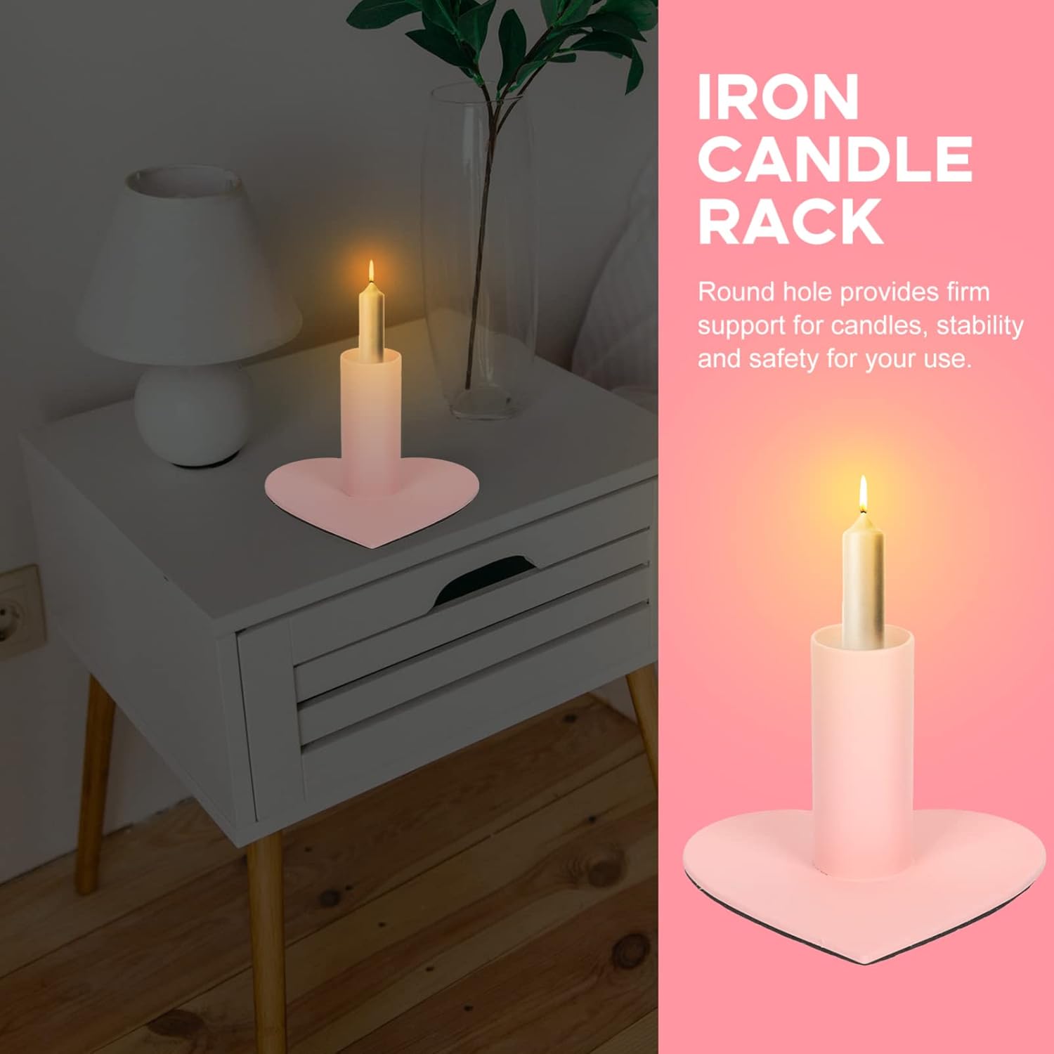 Cabelock Heart-Shaped Candle Stand - Portable Candle Rack
