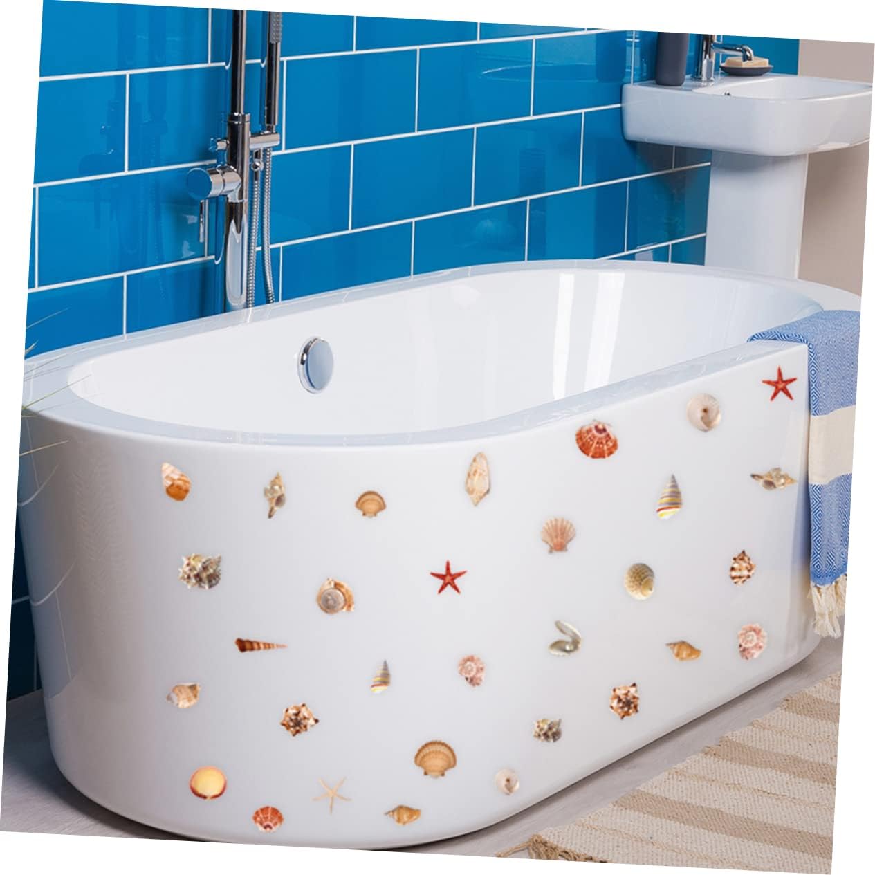 Marine Shell Pattern Anti-Slip Bathtub Stickers for Boys and Girls Rooms