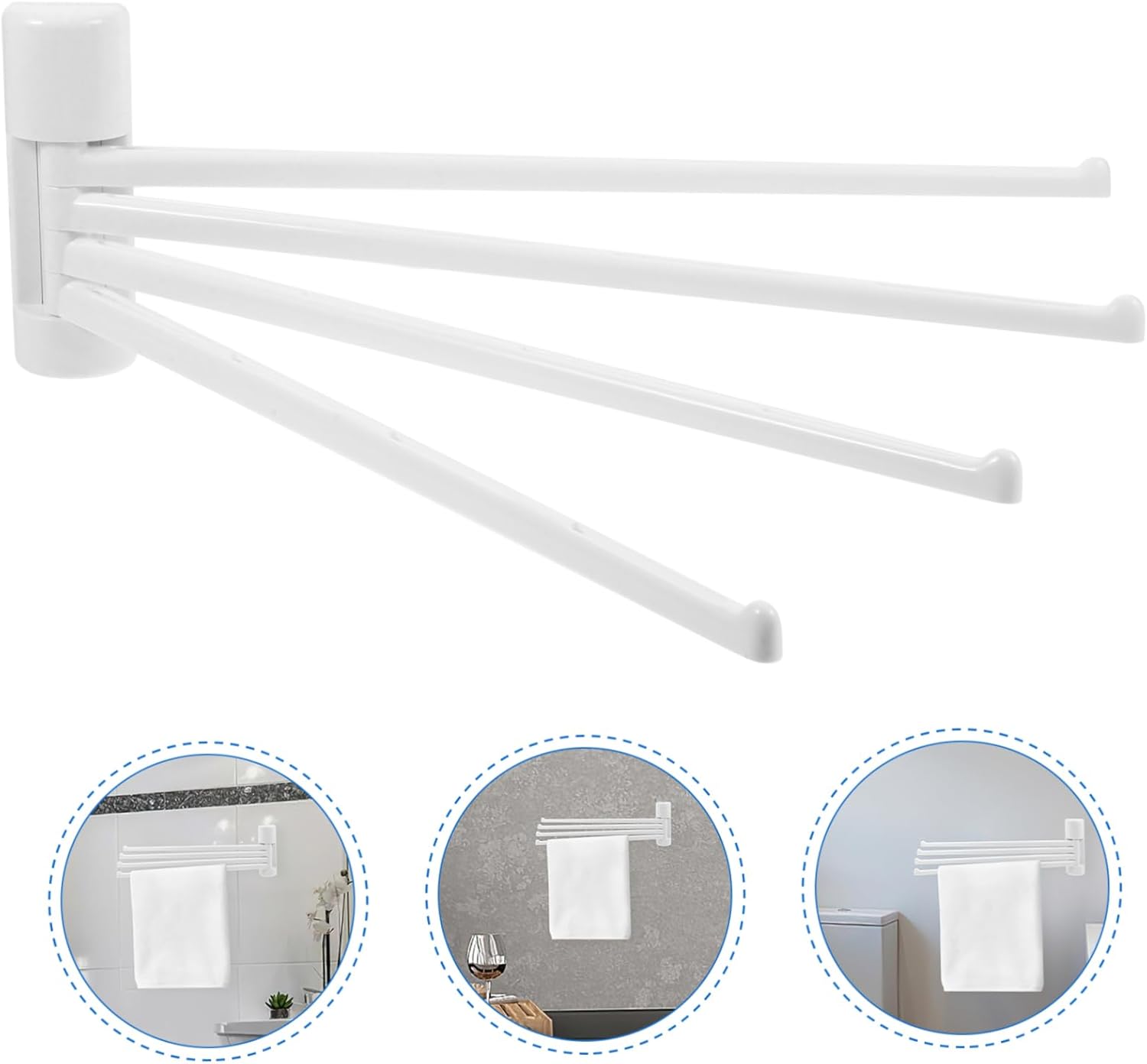 Simple design space-saving towel rack for bathroom