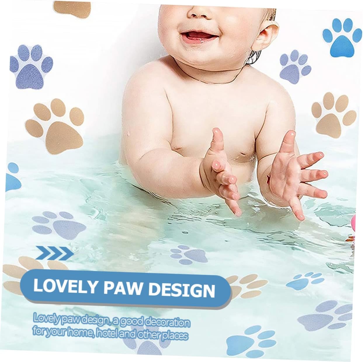 Ciieeo 10 Pack Non-Slip Bath Stickers Dog Paw Decor