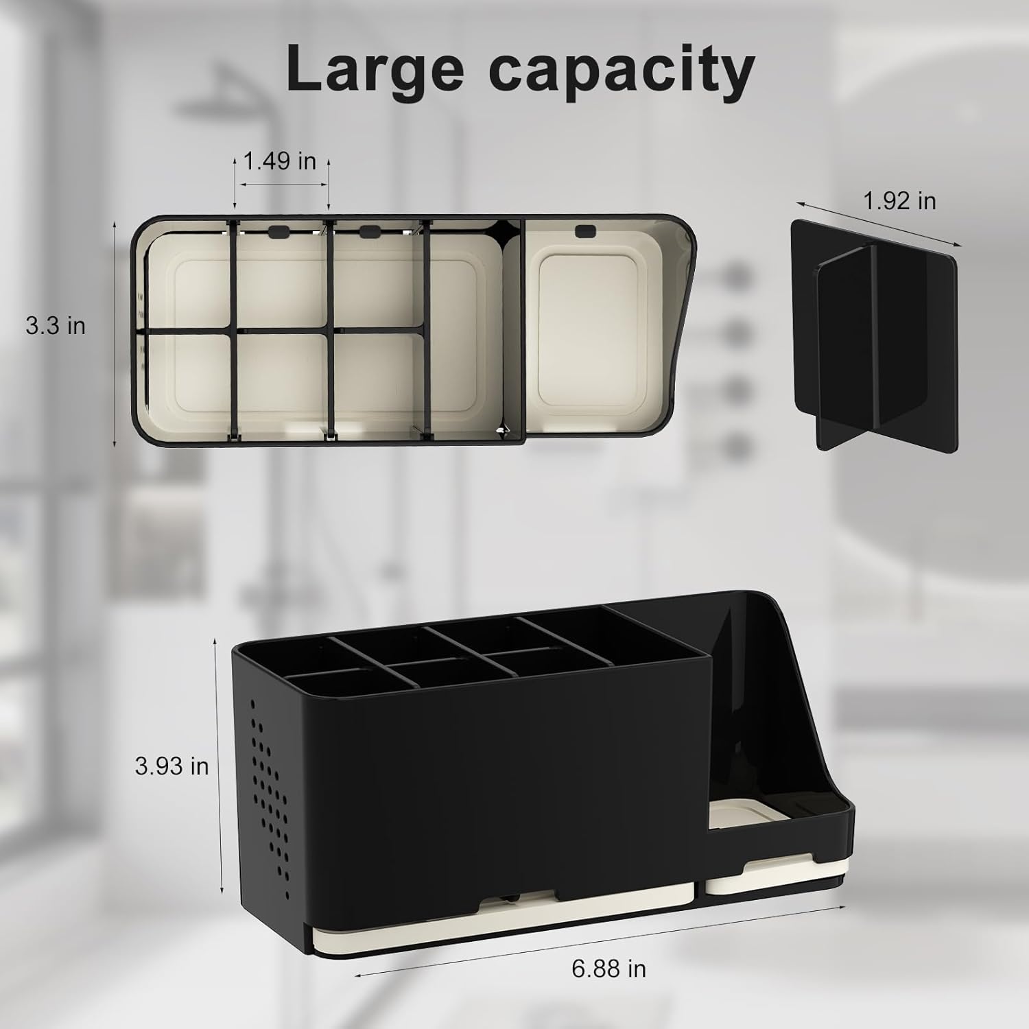 Jumeihui Bathroom Organizer with Diatomite Base 8 Slots Toothbrush Holder
