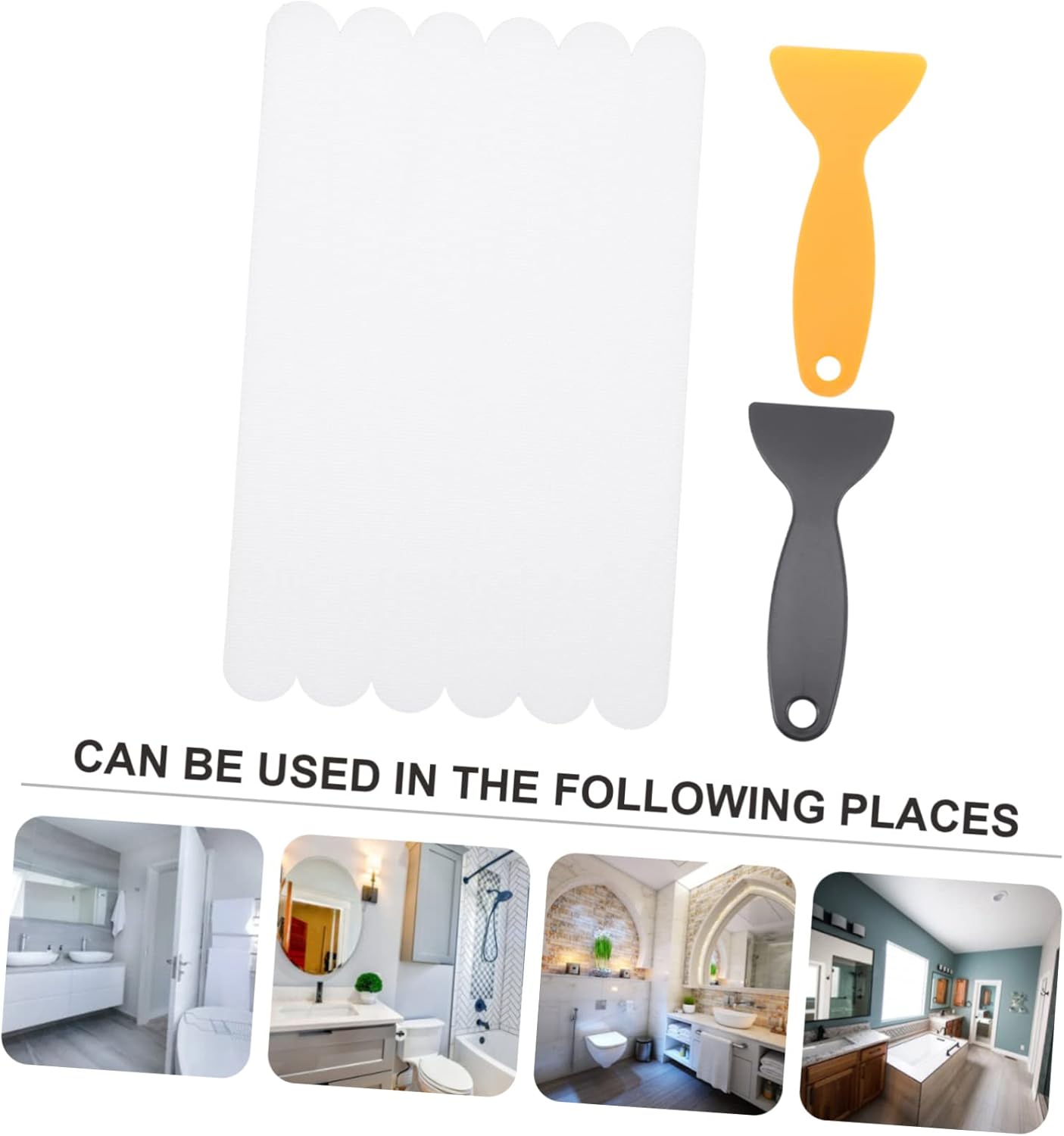 LIFKICH Bath Tub Stickers 6pcs Anti-Slip Clear Decals