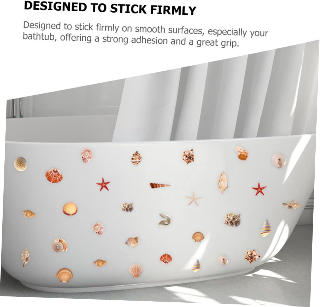 Marine Shell Pattern Anti-Slip Bathtub Stickers for Boys and Girls Rooms