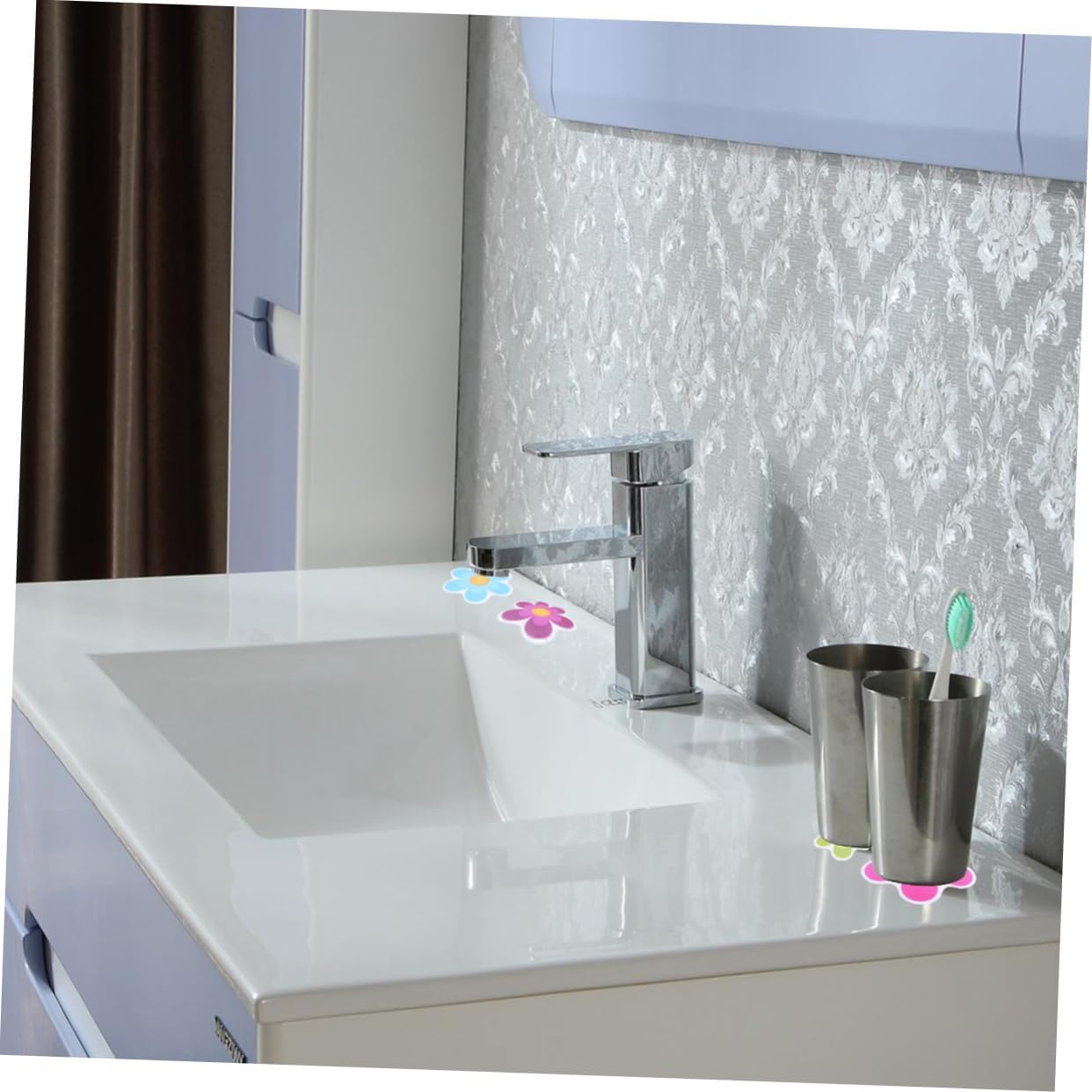Alipis Floral Non-Slip Self-Adhesive Stickers for Bathrooms