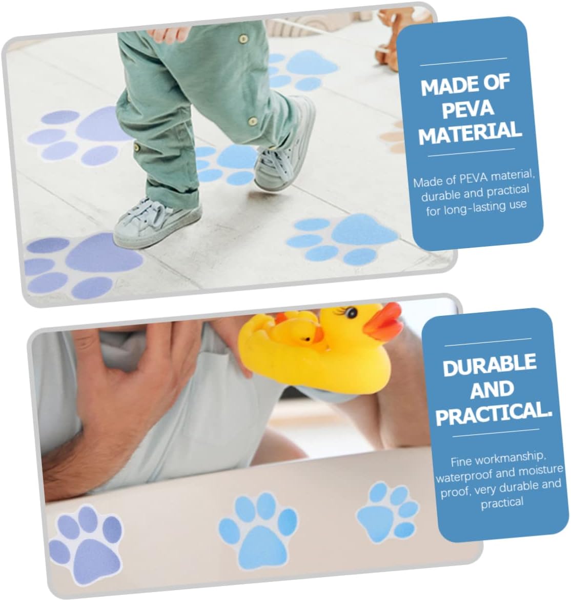 Shower Paws Non-Slip Bath Stickers 10pcs Waterproof Decals