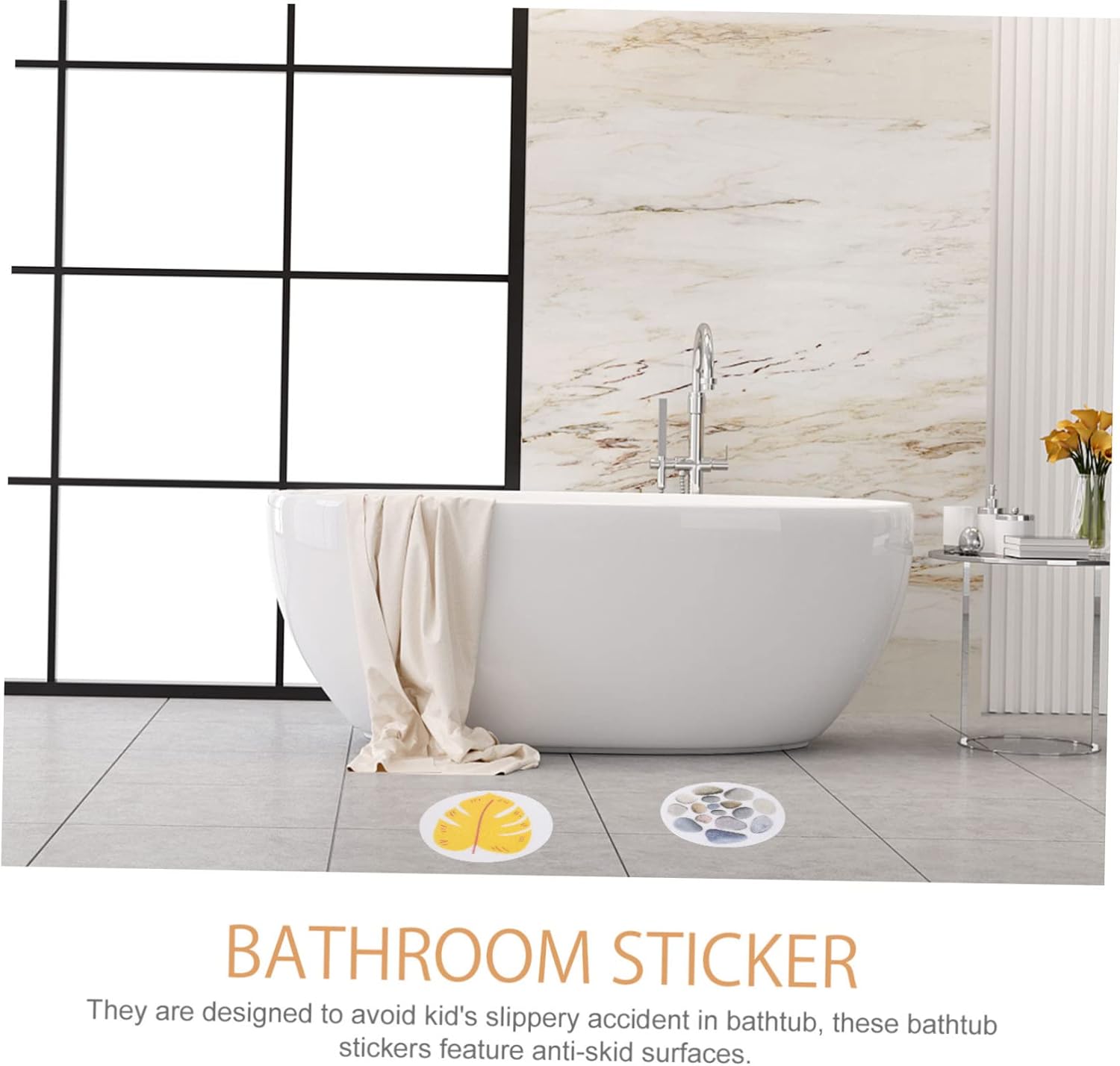 2 Sets Skid Stickers for Bathroom Bathtub and Shower Anti-Slip Decals