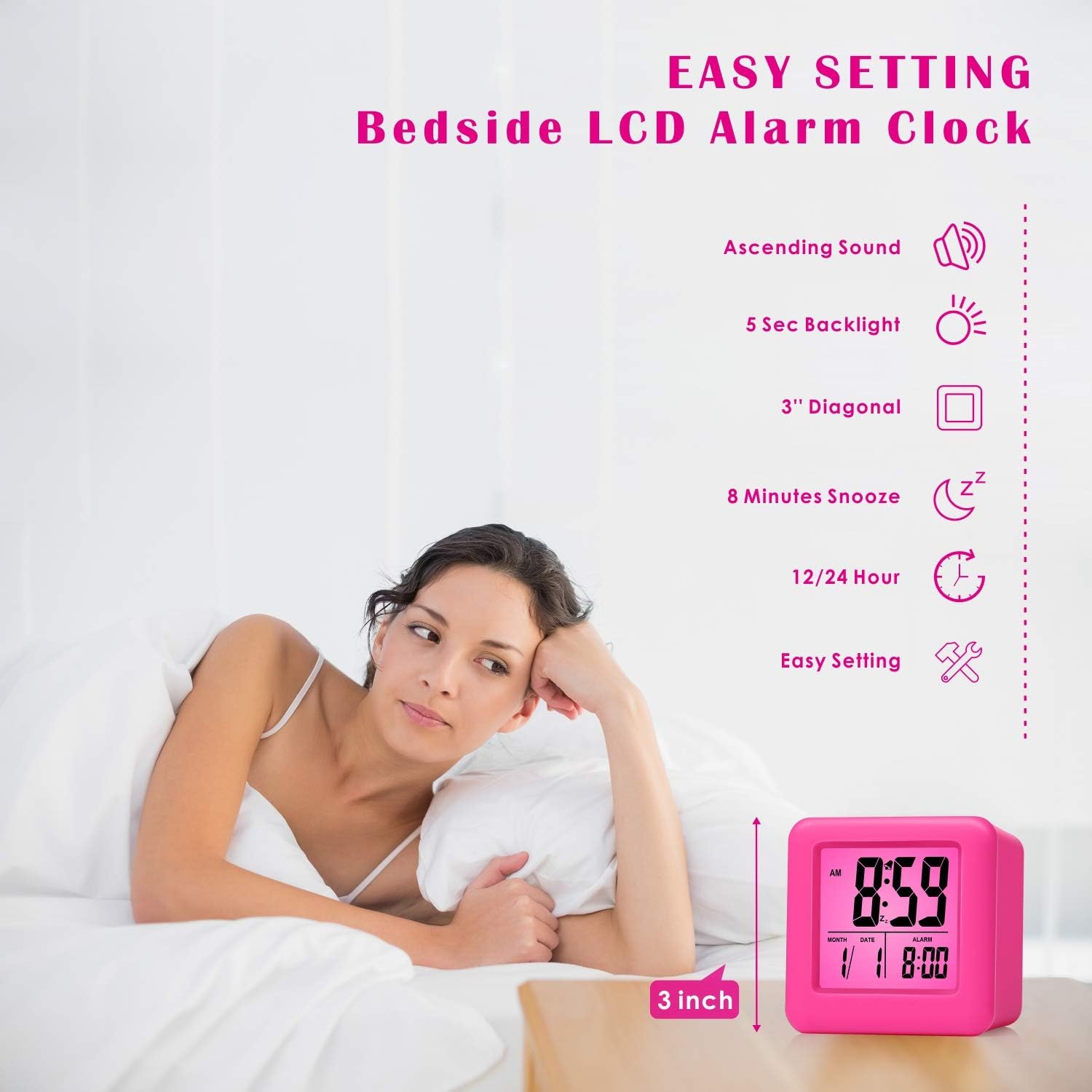 Plumeet Digital Kids Alarm Clock with Snooze