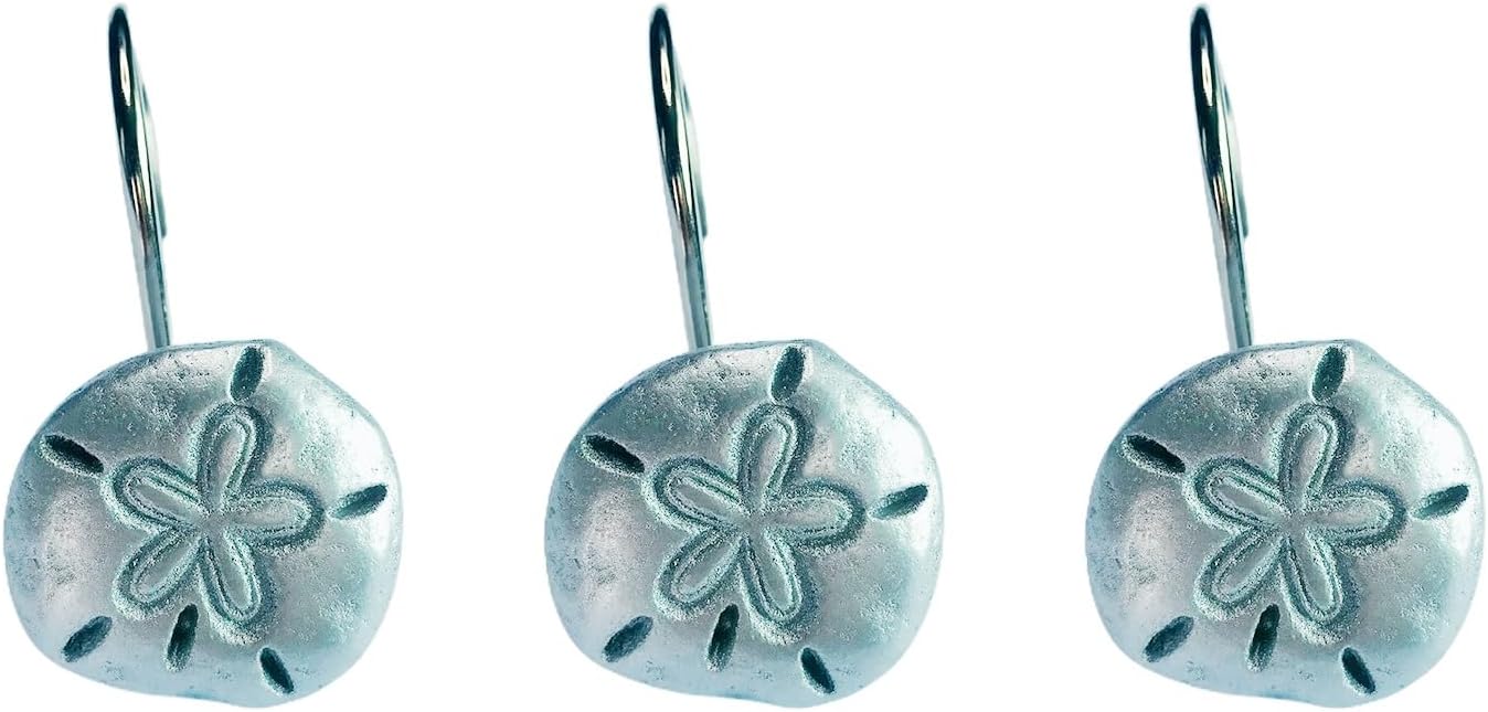 Stylish Silver Starfish Shower curtain hooks Set of 12