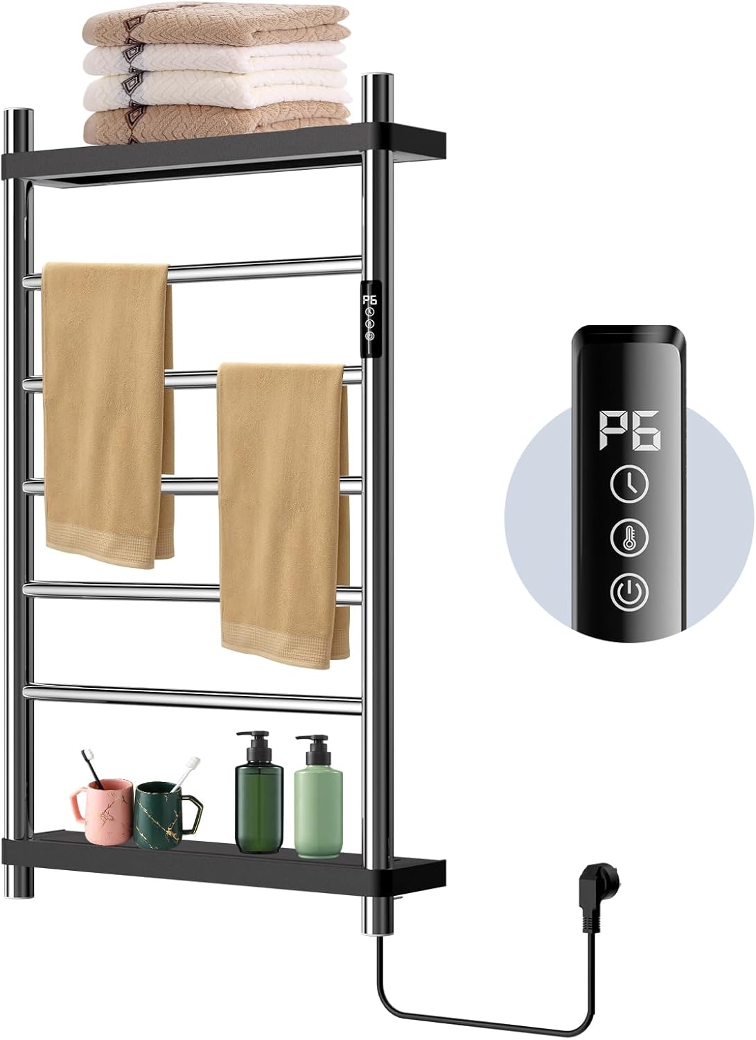 Premium Heated Towel Rack with LED Touch Control