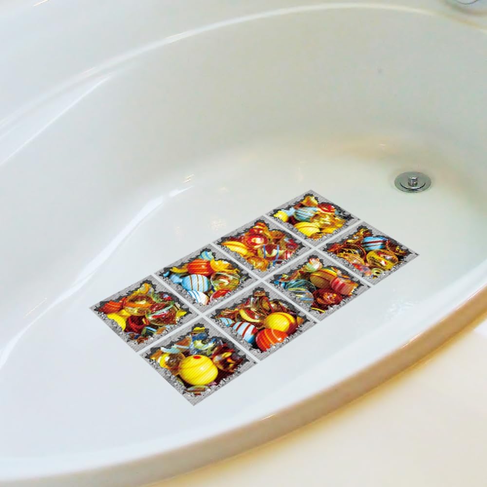 Non Slip Bathtub Stickers Square 51x51 Inch 8pcs for Adults and Kids