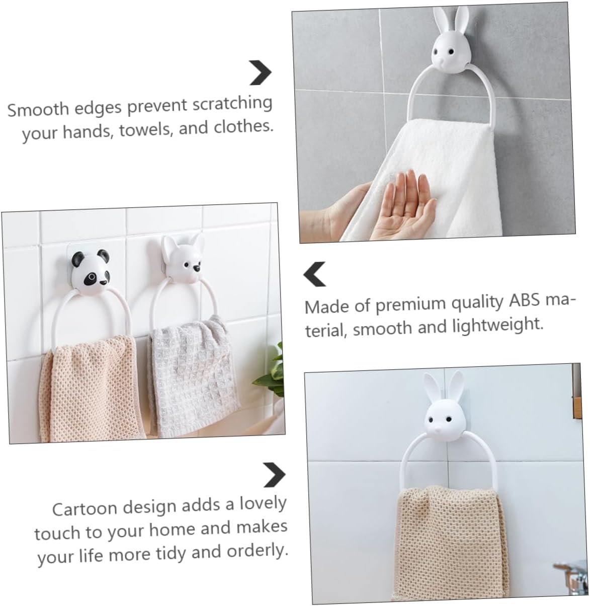 PRETYZOOM Cartoon Design Wall Mounted Towel Holder