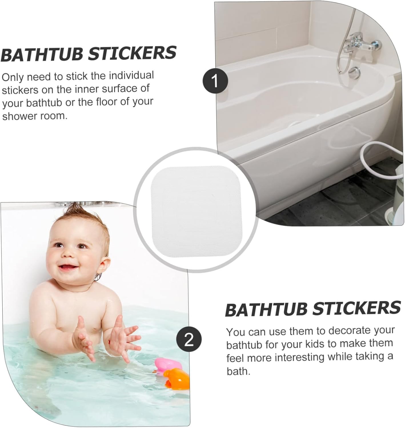 24-Piece Non-Slip Bathtub Stickers Safety Cover
