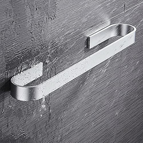 Sturdy Wall-Mounted Towel Rail BlackSilver for Bathroom Storage