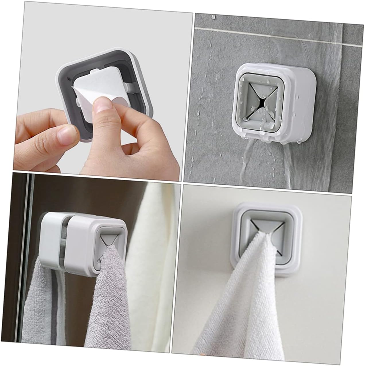 HEALLILY 4Pcs Space-Saving Towel Holder for Bathroom and Kitchen