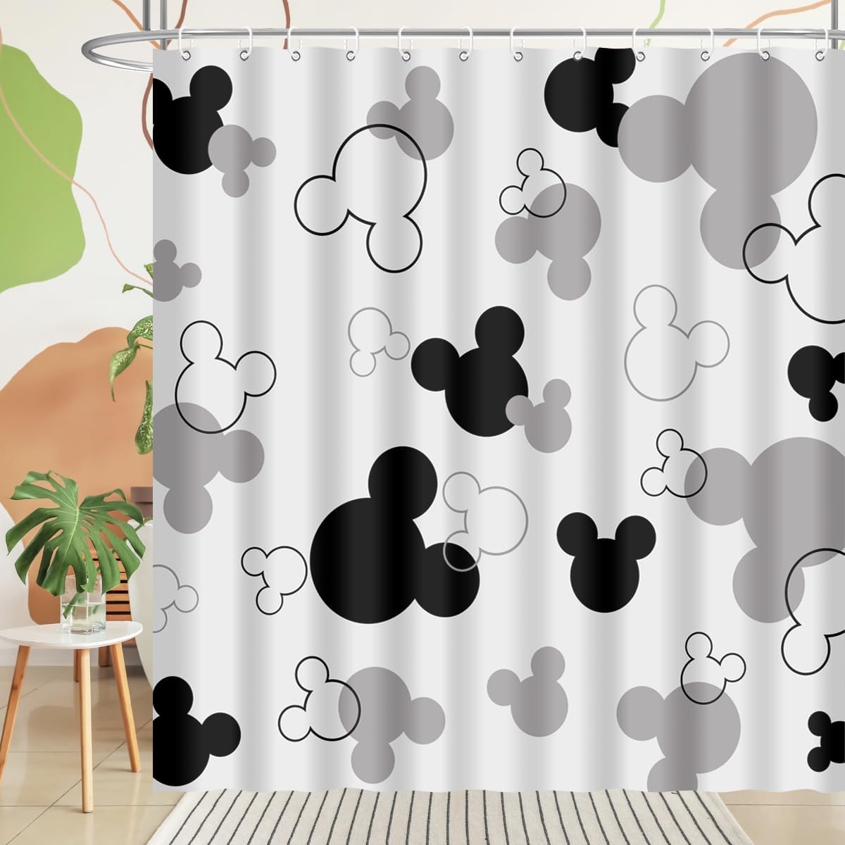 Pair of Mouse Head Shower Curtains