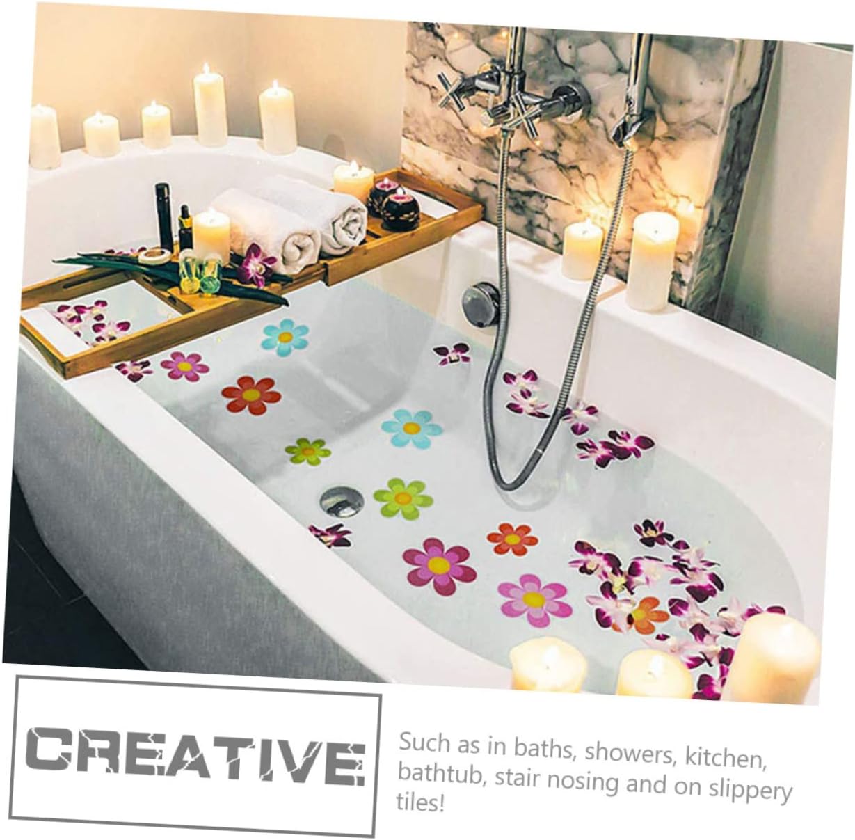 Wakauto 1Set Sunflower Non Skid Bathtub Stickers