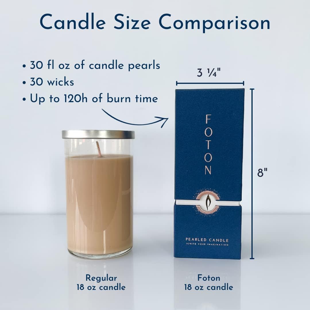Foton Pearled Candle 18 Oz - Misty Monte Sandalwood Jasmine Jar Candle