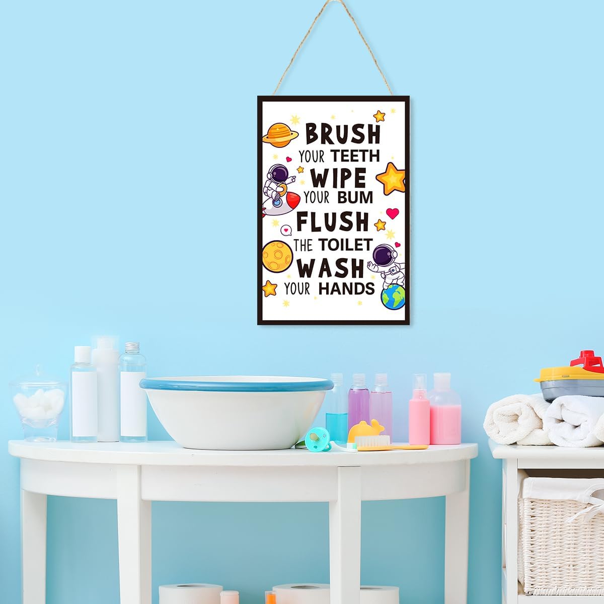Kids Bathroom Funny Wall Art