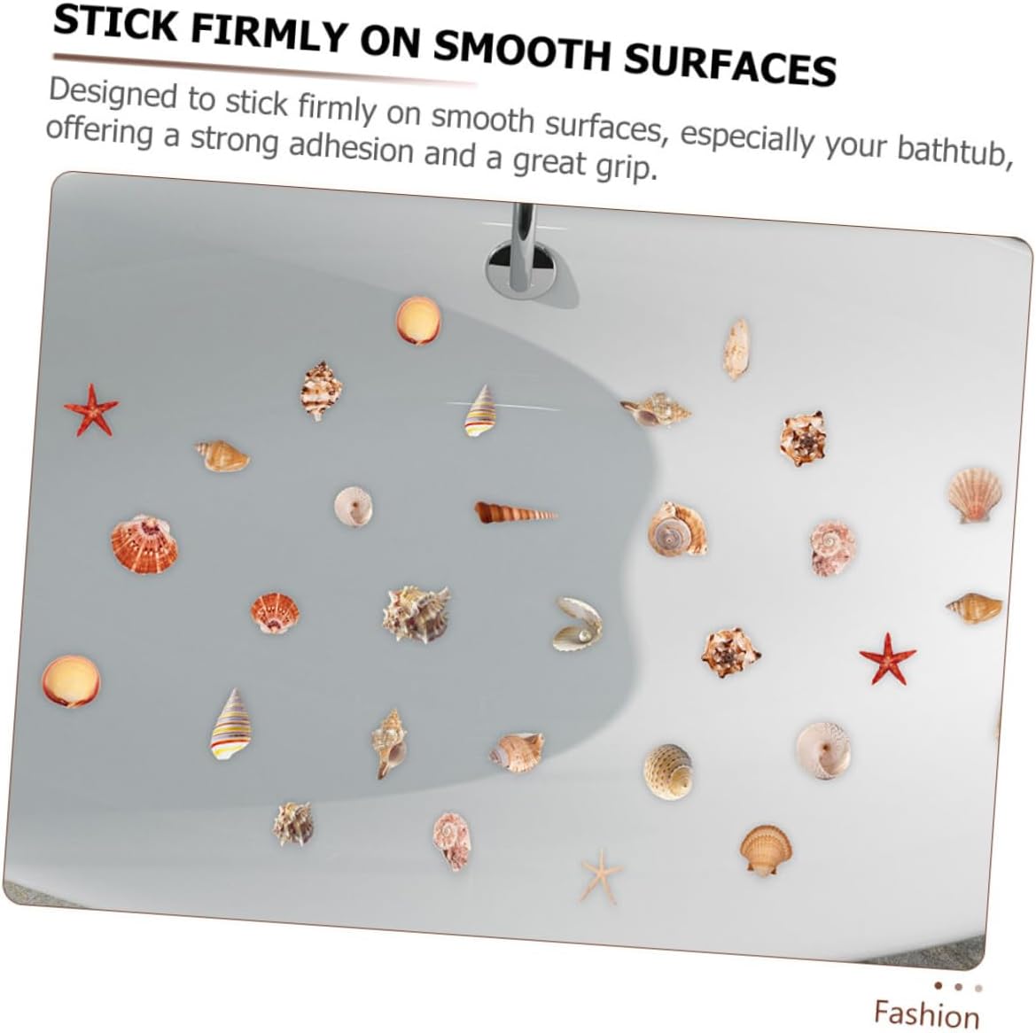 Marine Shell Pattern Anti-Slip Bathtub Stickers for Boys and Girls Rooms