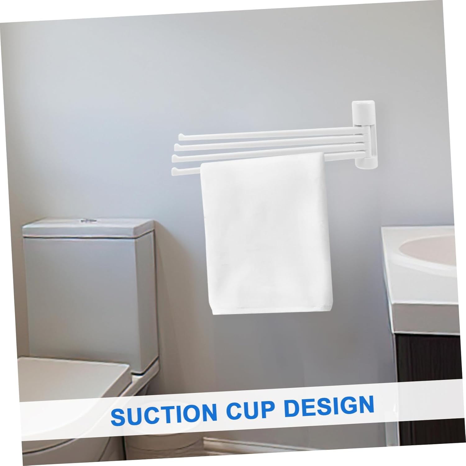 Simple design space-saving towel rack for bathroom