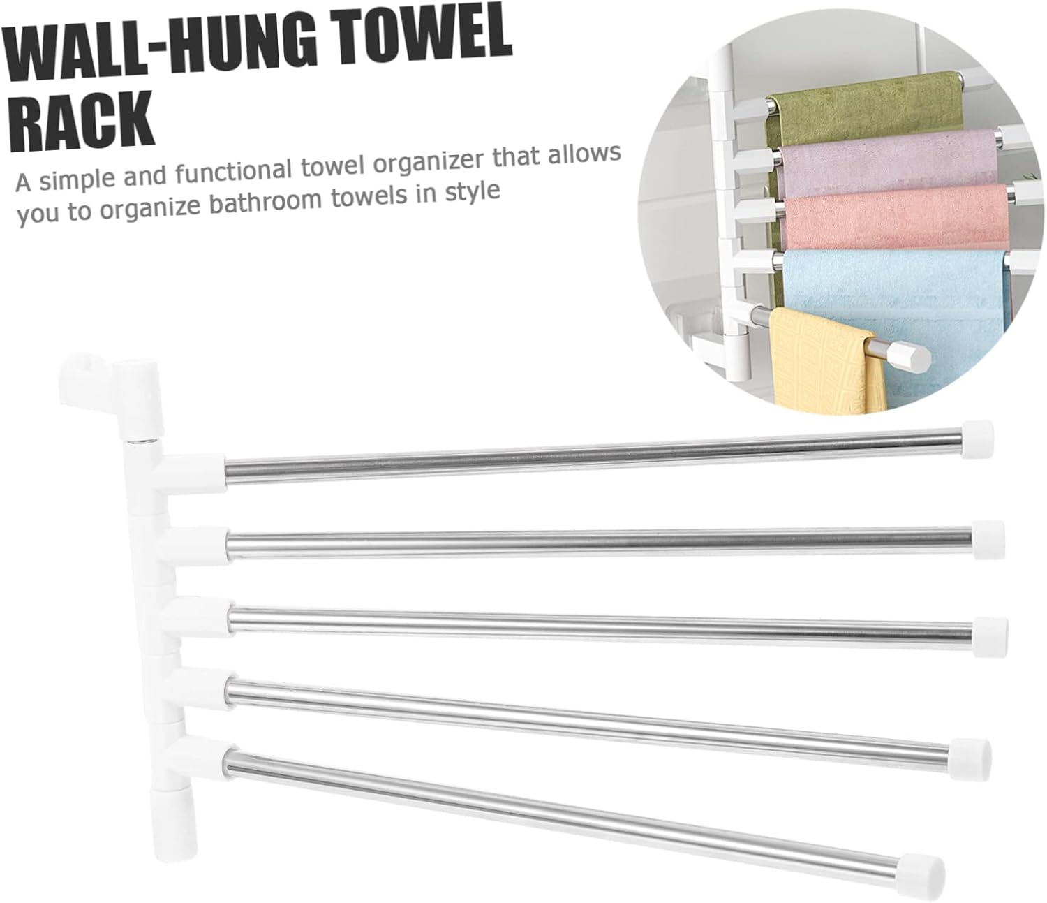 1Set Stainless Steel Wall Mounted Towel Rack