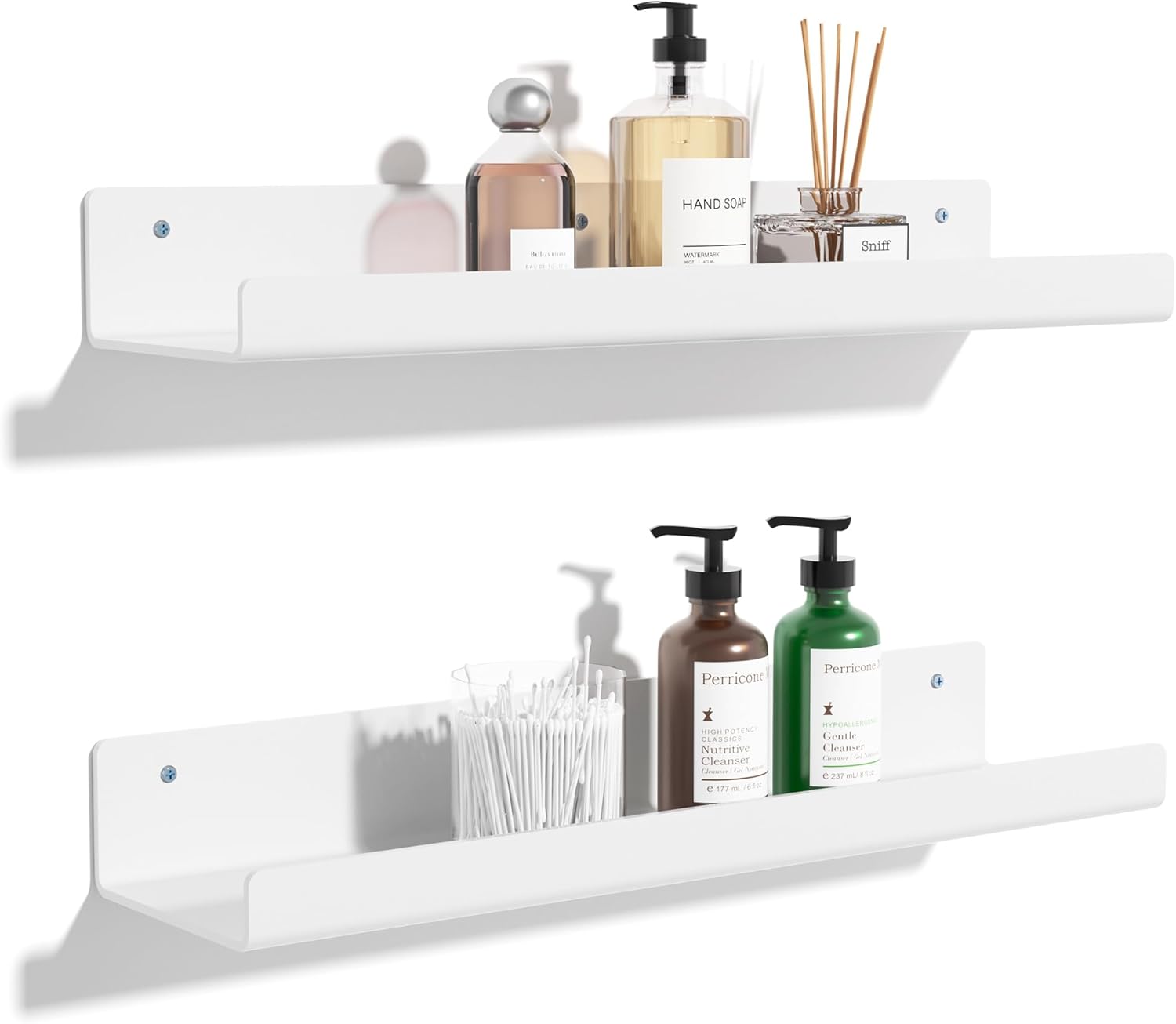 Upsimples 2 Pack Floating Acrylic Shelves for Wall Storage 1