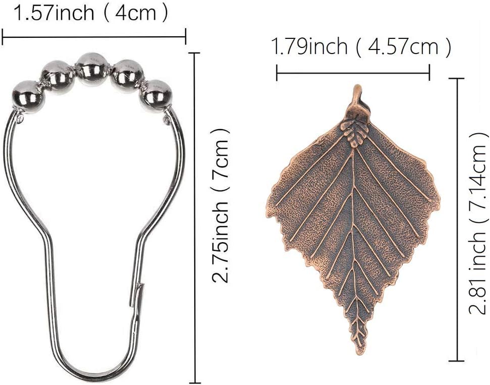 Birch Tree Leaf shower curtain hooks with vibrant autumnal design