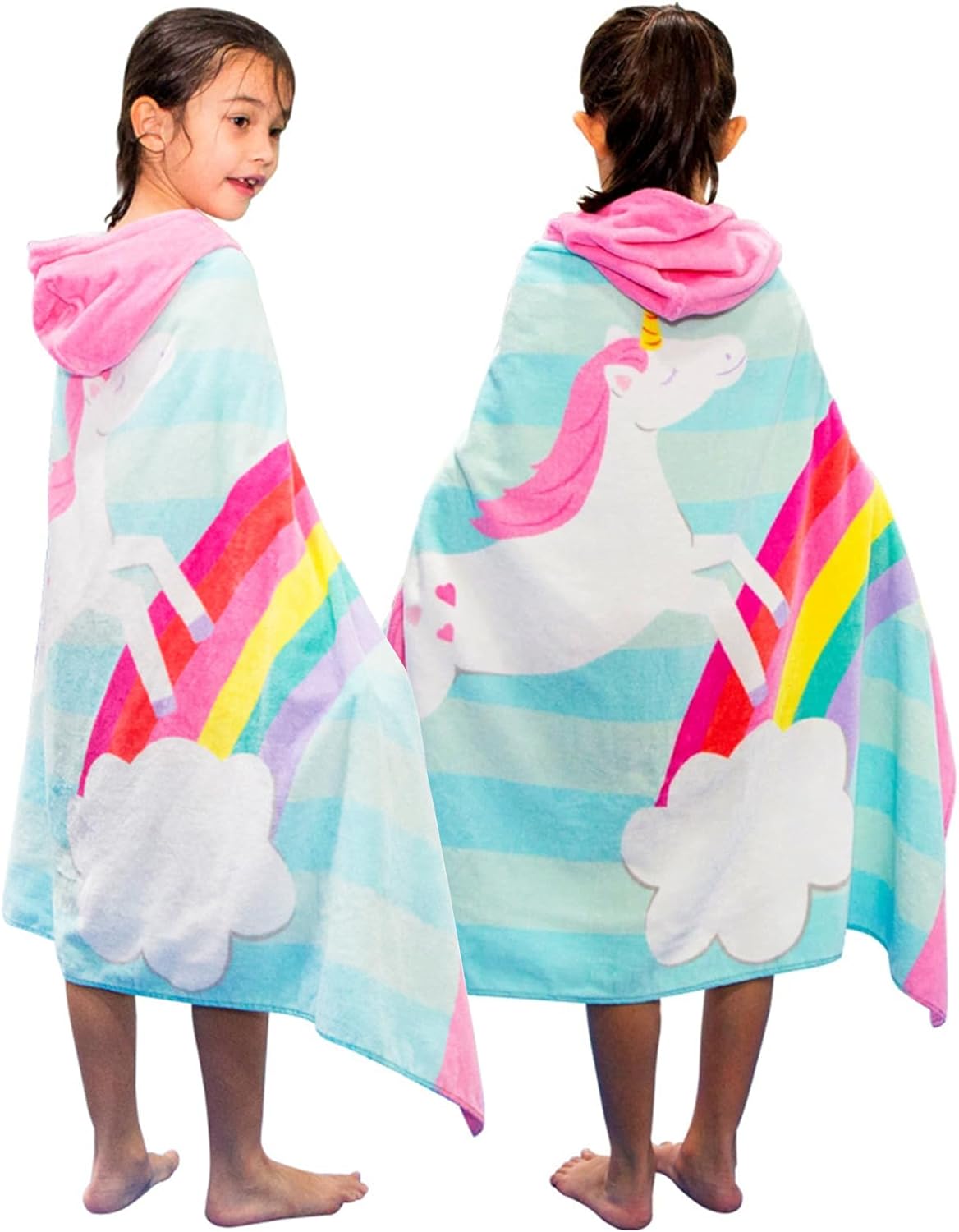 Bavilk Kids Bath Towels Hooded Beach Pool 30x50 Inch