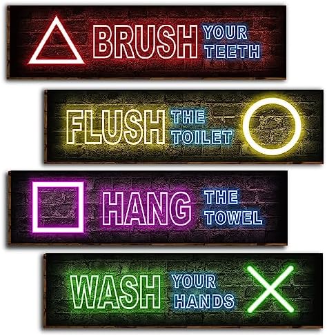 Playful Game Signs for Boys Bathroom