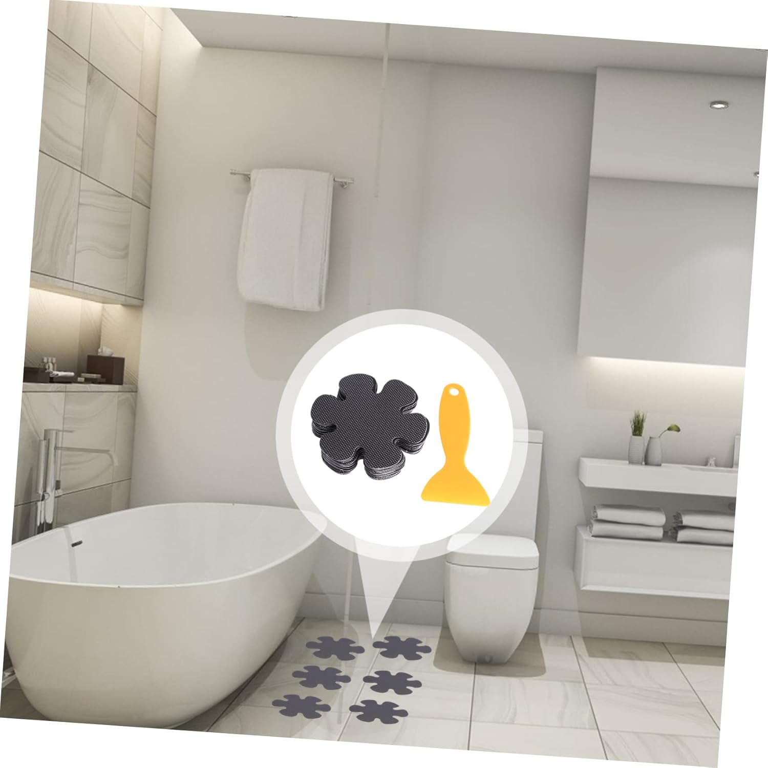 20pcs Non-Flower Bathtub Stickers Safety Decals for Bathrooms Pools and Stairs
