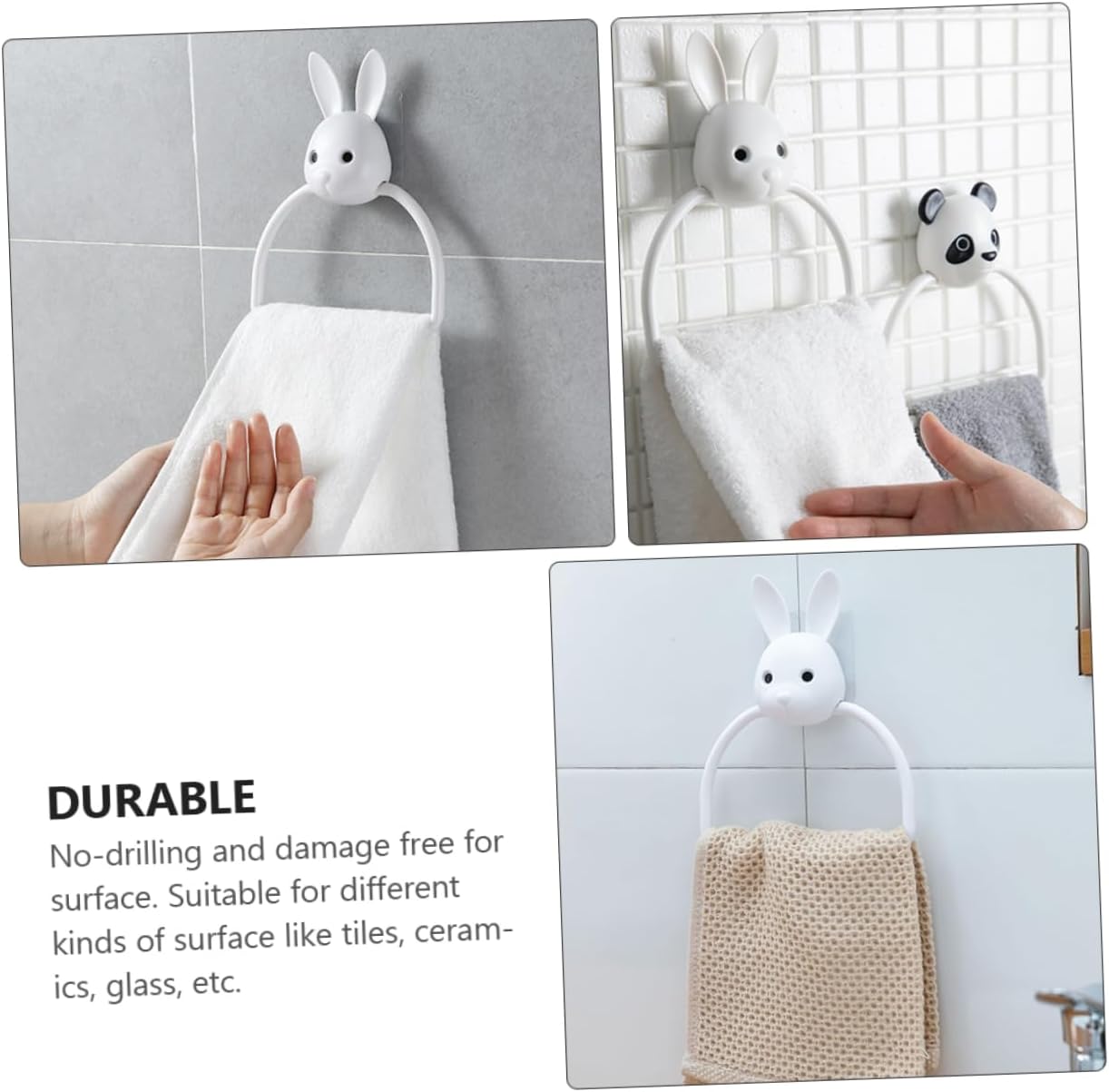 PRETYZOOM Cartoon Design Wall Mounted Towel Holder