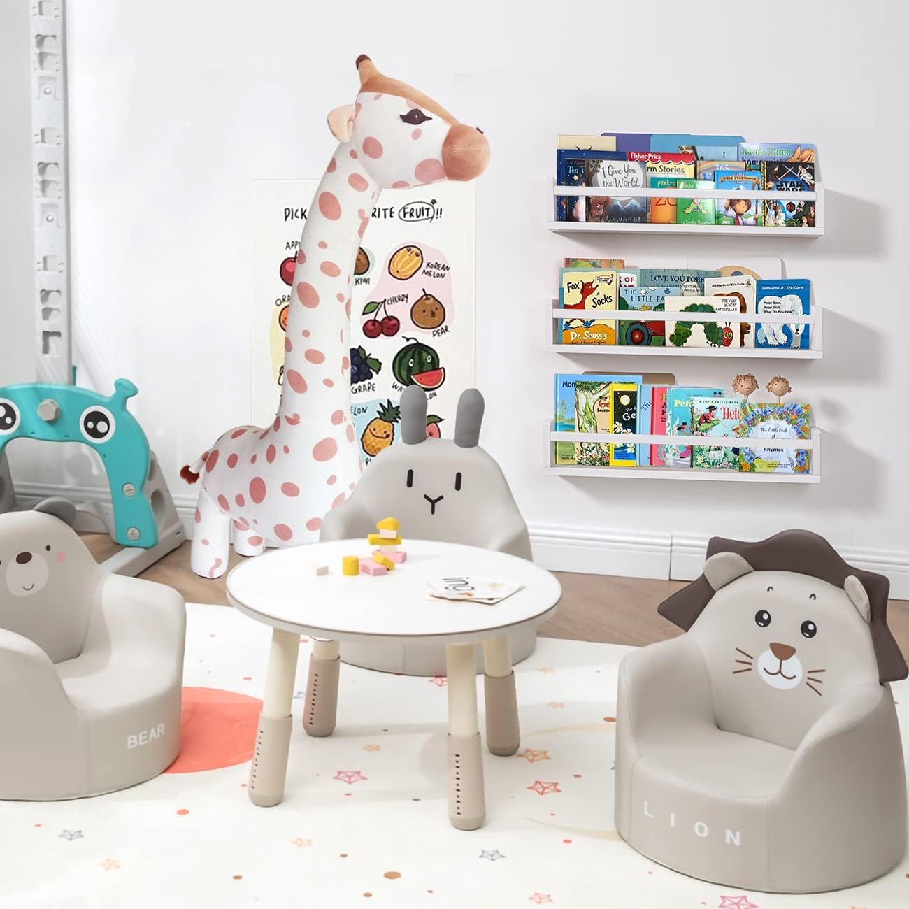 Sturdy 24 Floating Bookshelves for Kids Set of 3 Solid White wood