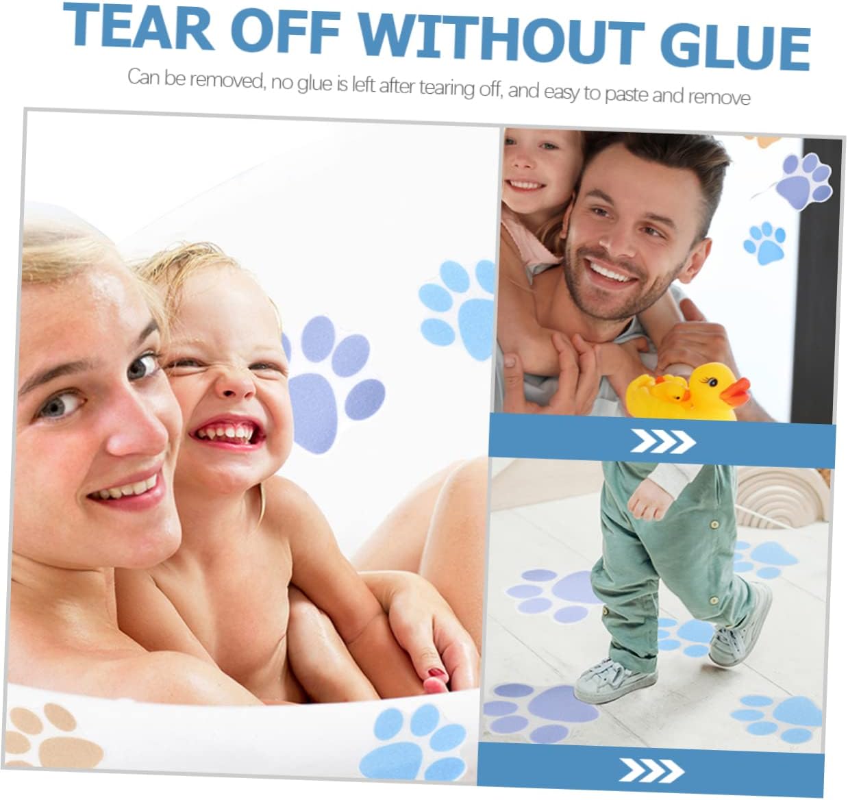 Shower Paws Non-Slip Bath Stickers 10pcs Waterproof Decals