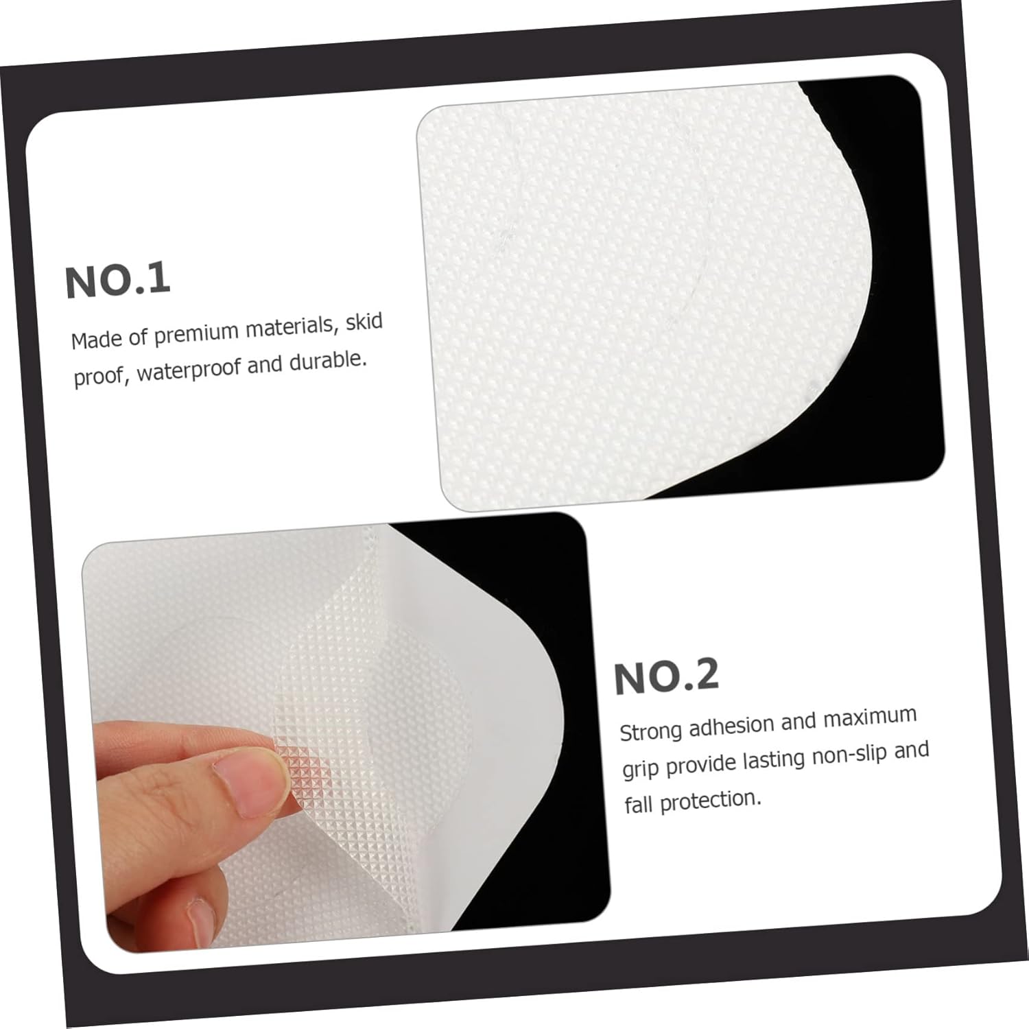 24pcs Square Non Slip Bathroom Stickers Transparent Peva Safety Decals