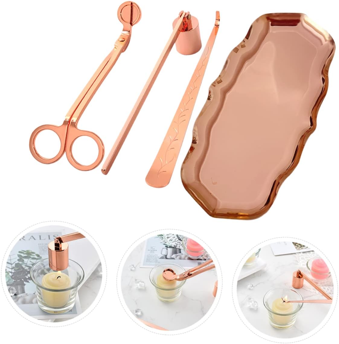 JAJKAFCL Candle Wick Cutter Set 4-Piece Stainless Steel Trimmus Nativity Gift Set