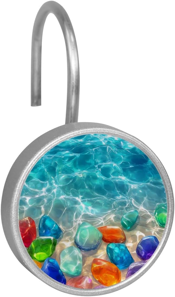 Set of 12 Decorative Shower Curtain Hooks