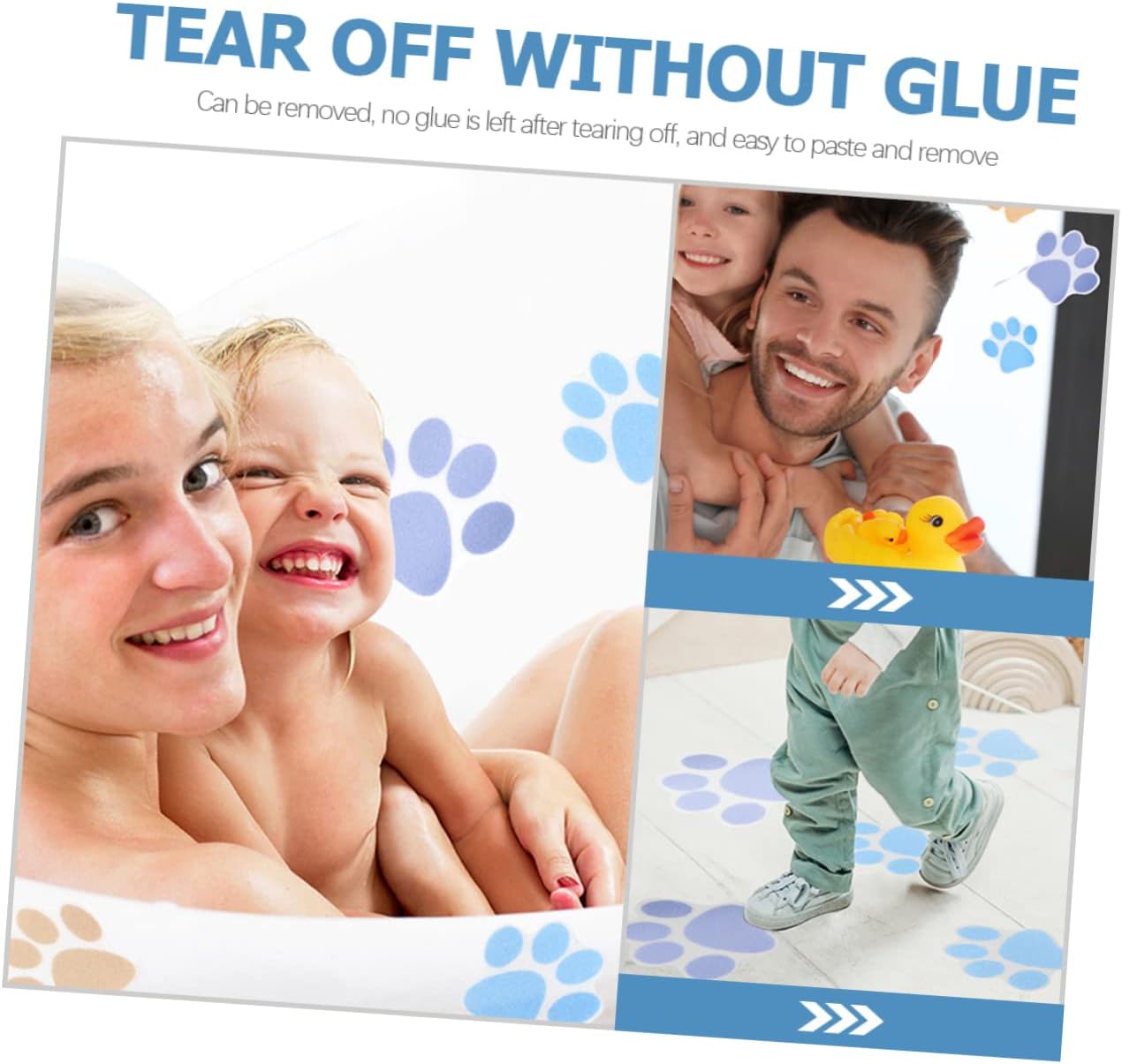 Ciieeo 10 Pack Non-Slip Bath Stickers Dog Paw Decor
