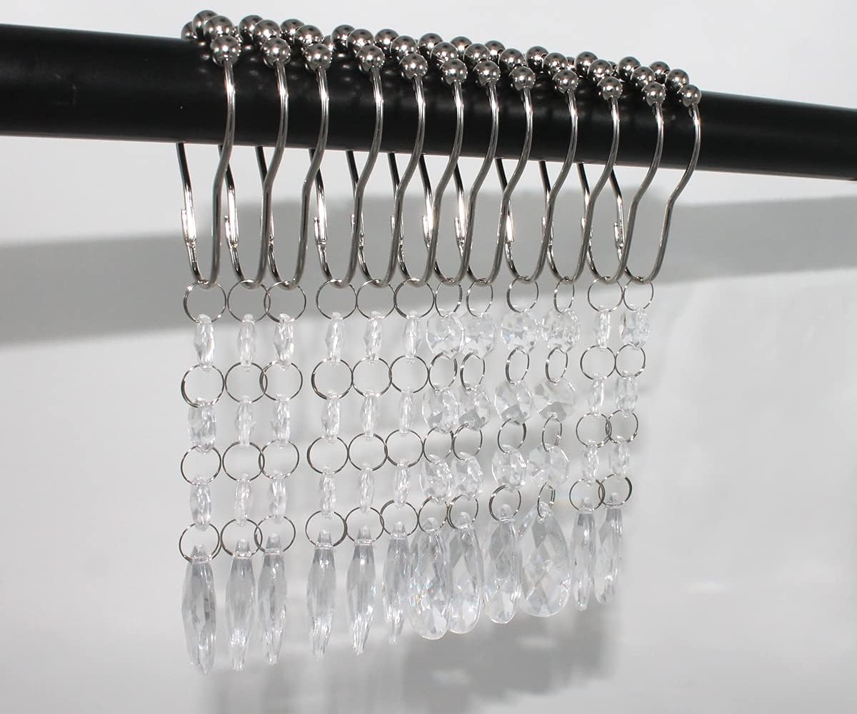 Elegant 304 Stainless Steel Acrylic Shower Curtain Hangers