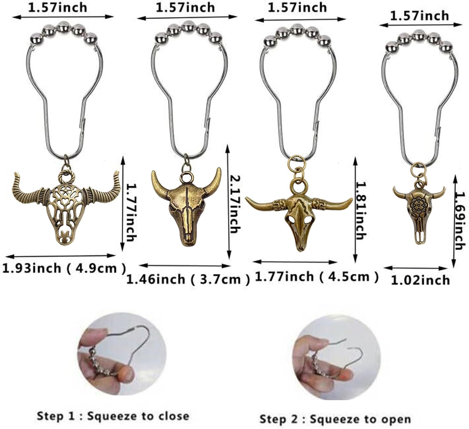 Daxingbu Highland Cow Shower Curtain Hooks Set