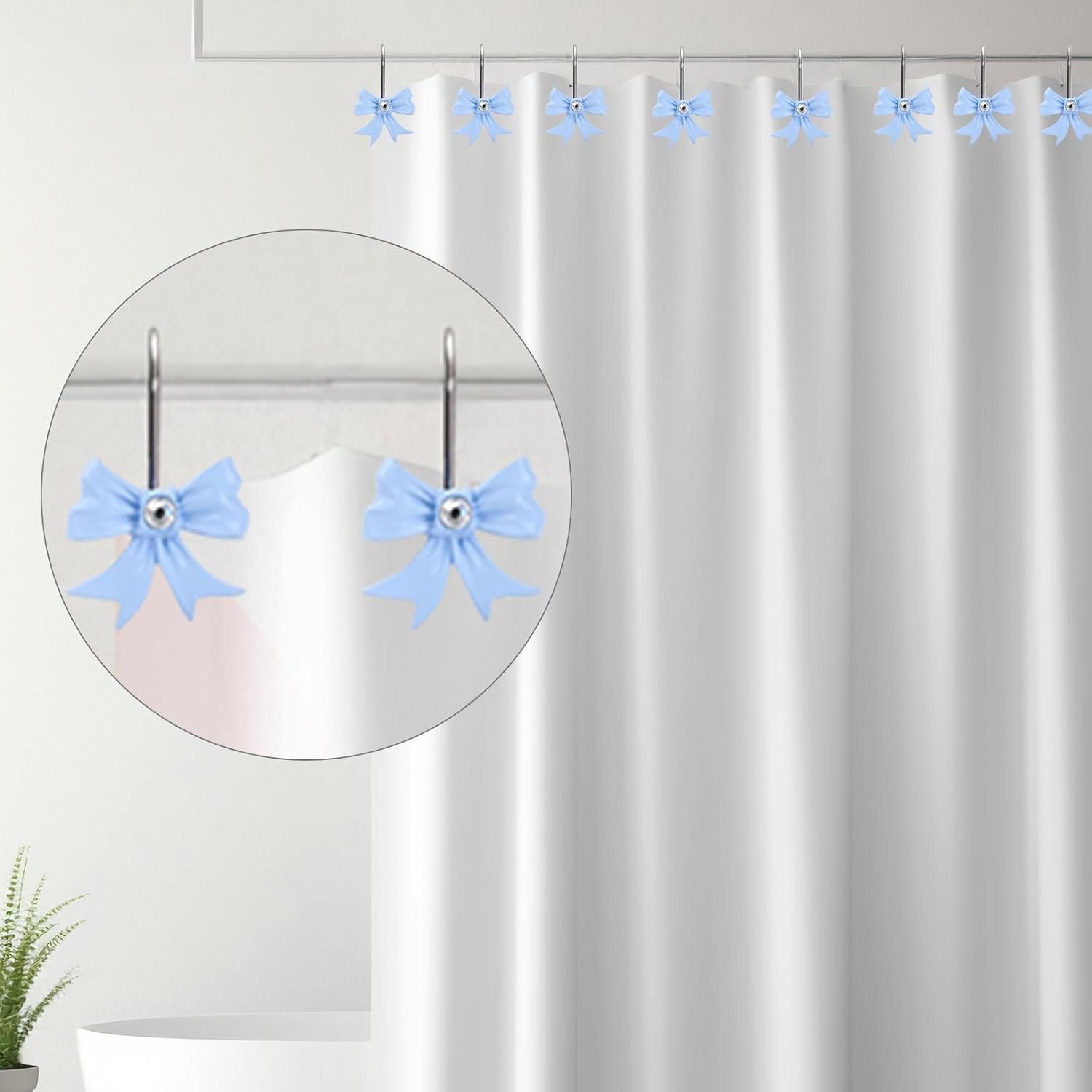 Cute Bow Knot Shower Curtain Hooks
